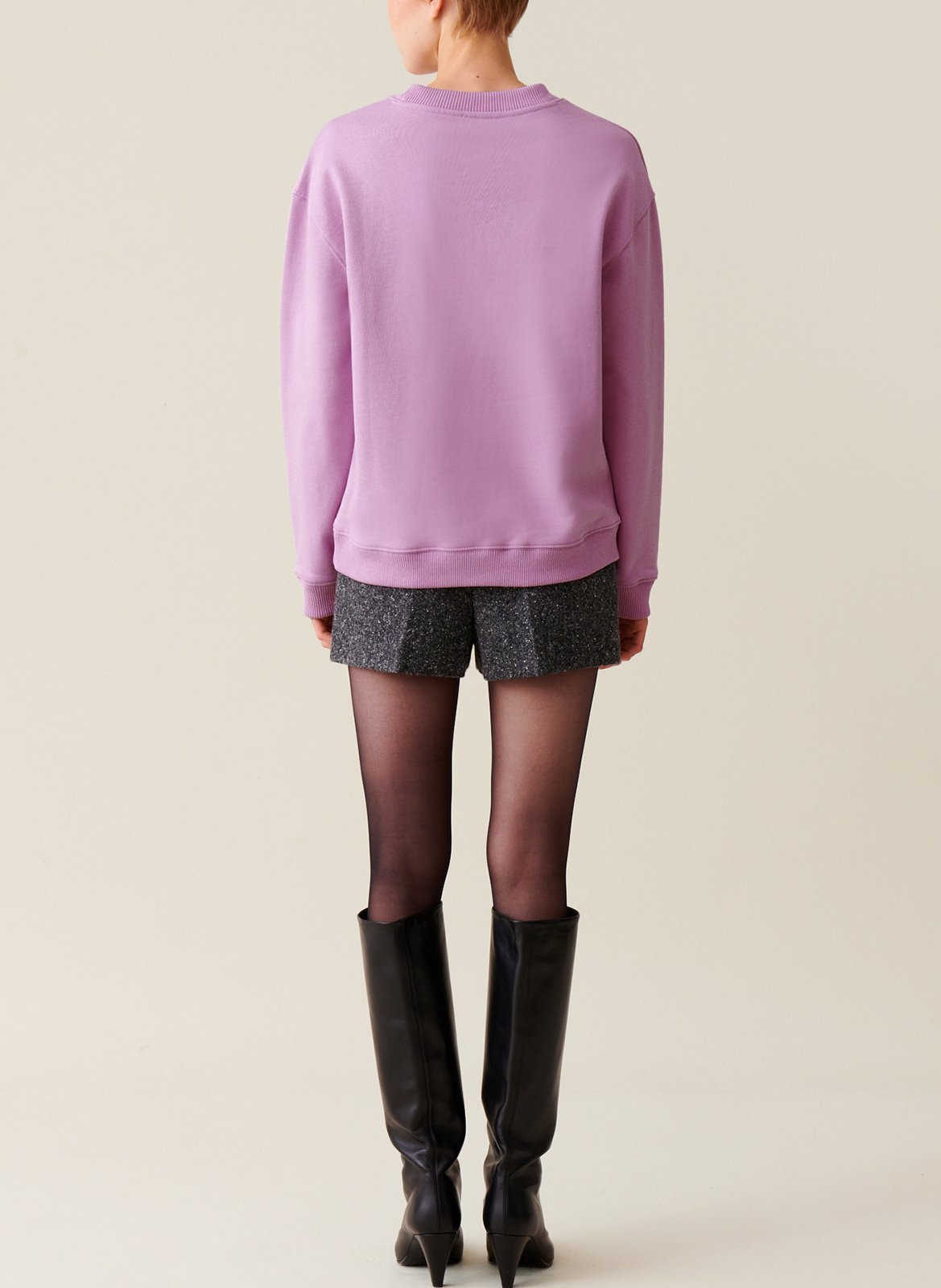 Sweatshirt ample imprimé en coton CLAUDIE PIERLOT Rose