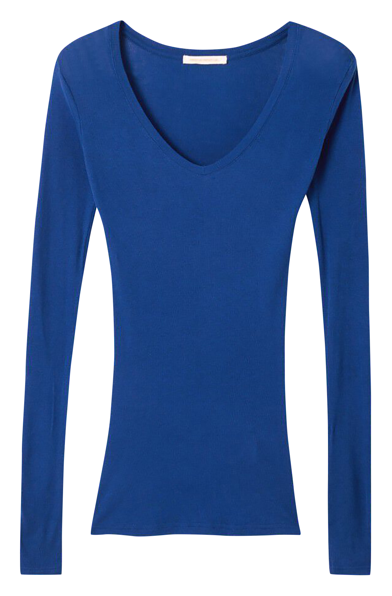 T-shirt met V-hals, aansluitend van katoen AMERICAN VINTAGE