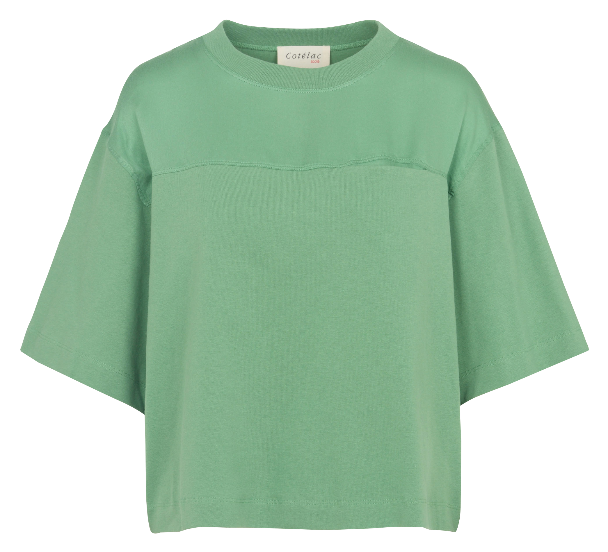 Tee-shirt ample col rond à poche ACOTE Vert