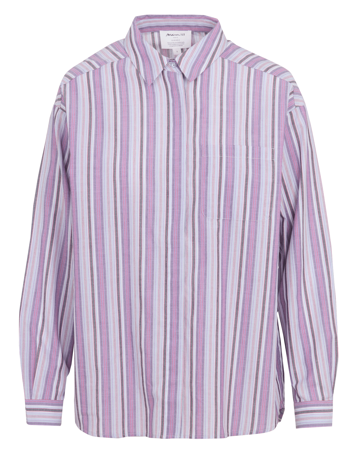 Chemise droite col classique en coton MAISON 123 Violet