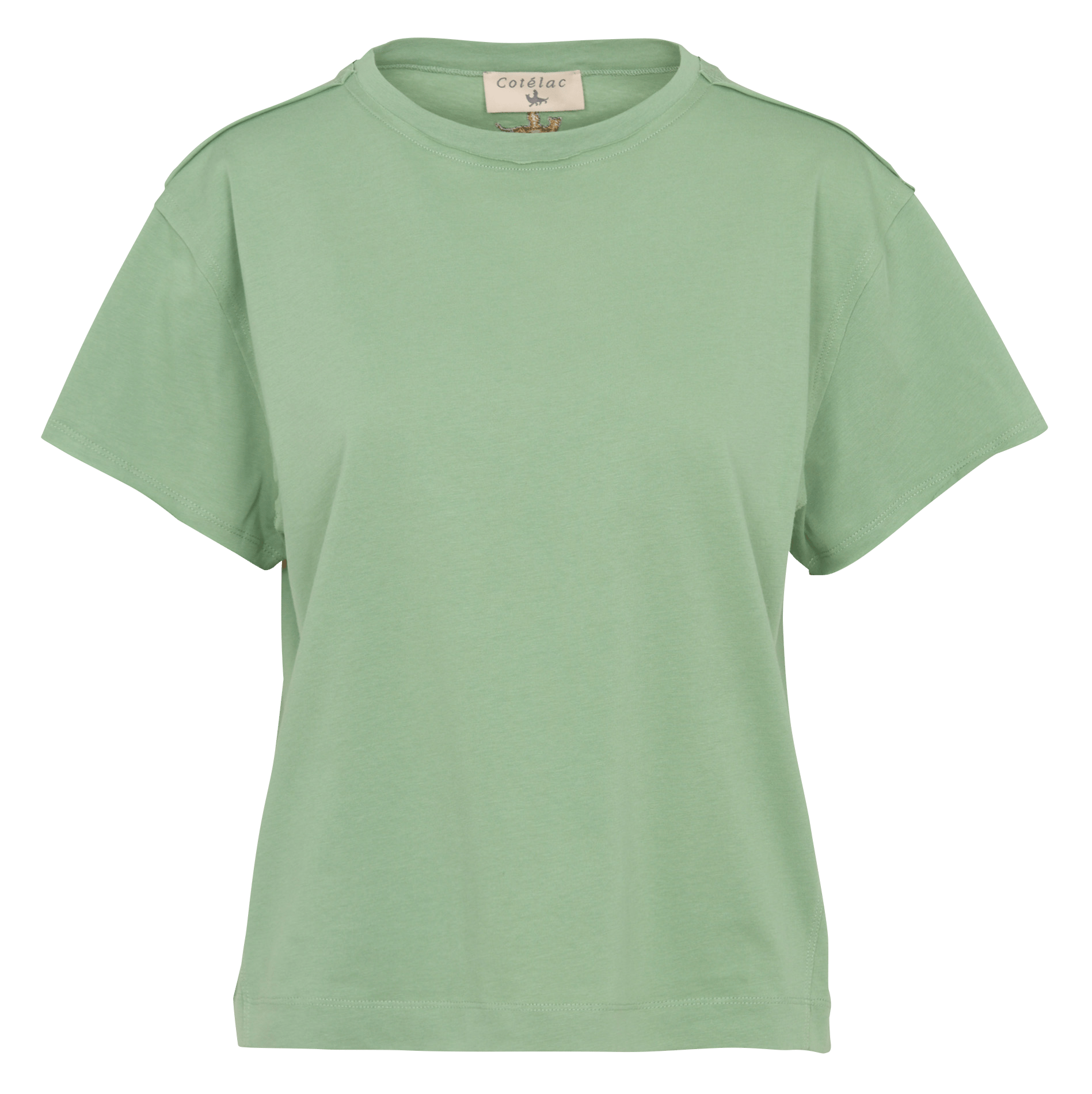 T-shirt droit col rond en coton bio COTELAC Vert