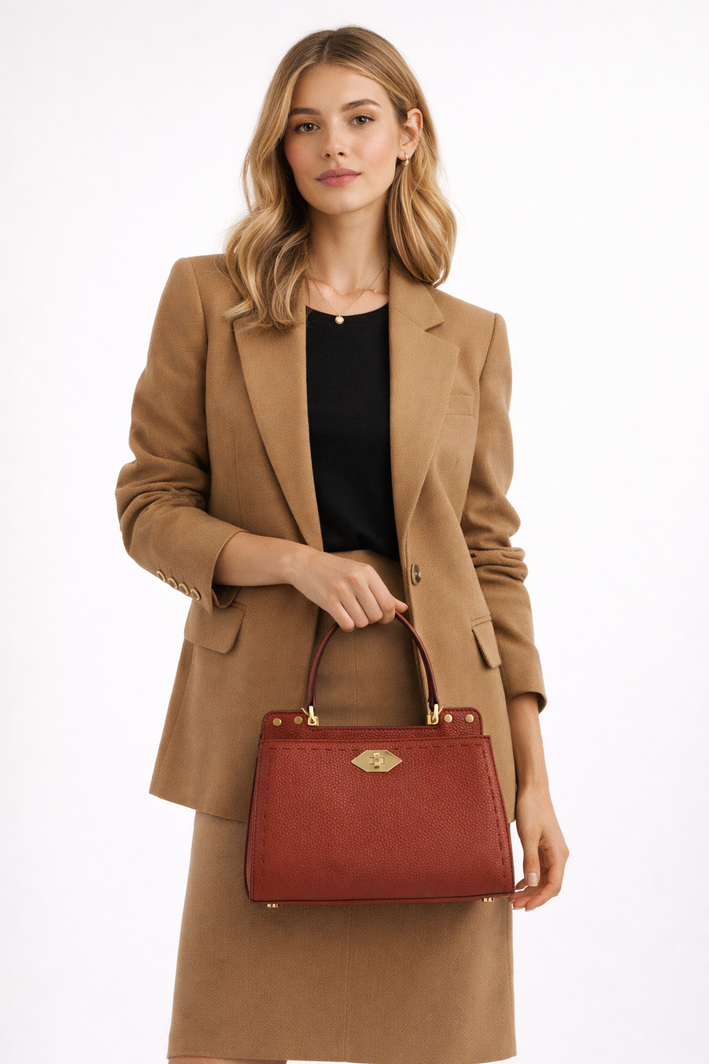 Handbag in calfskin Red