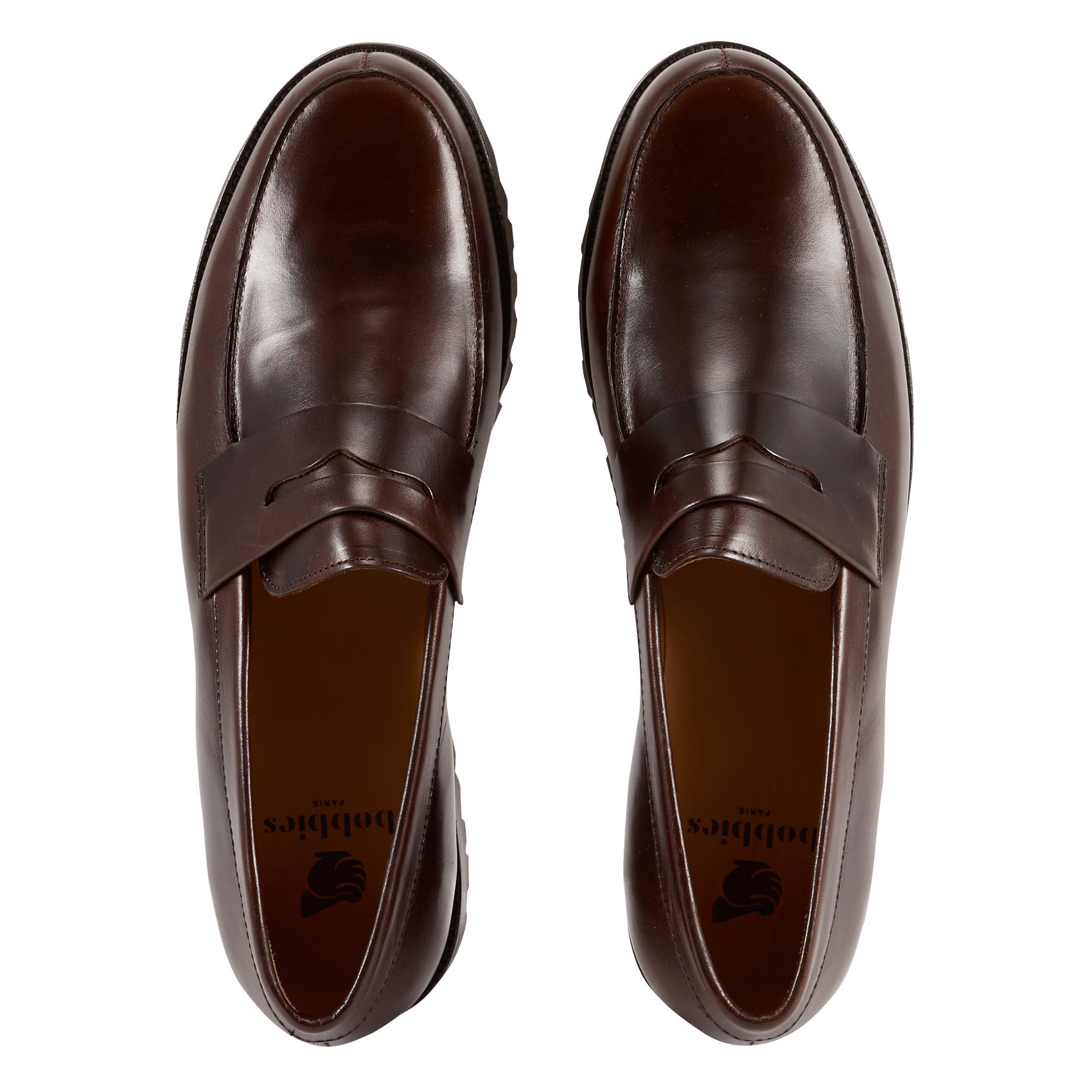 Leren loafers met profielzool BOBBIES Bruin