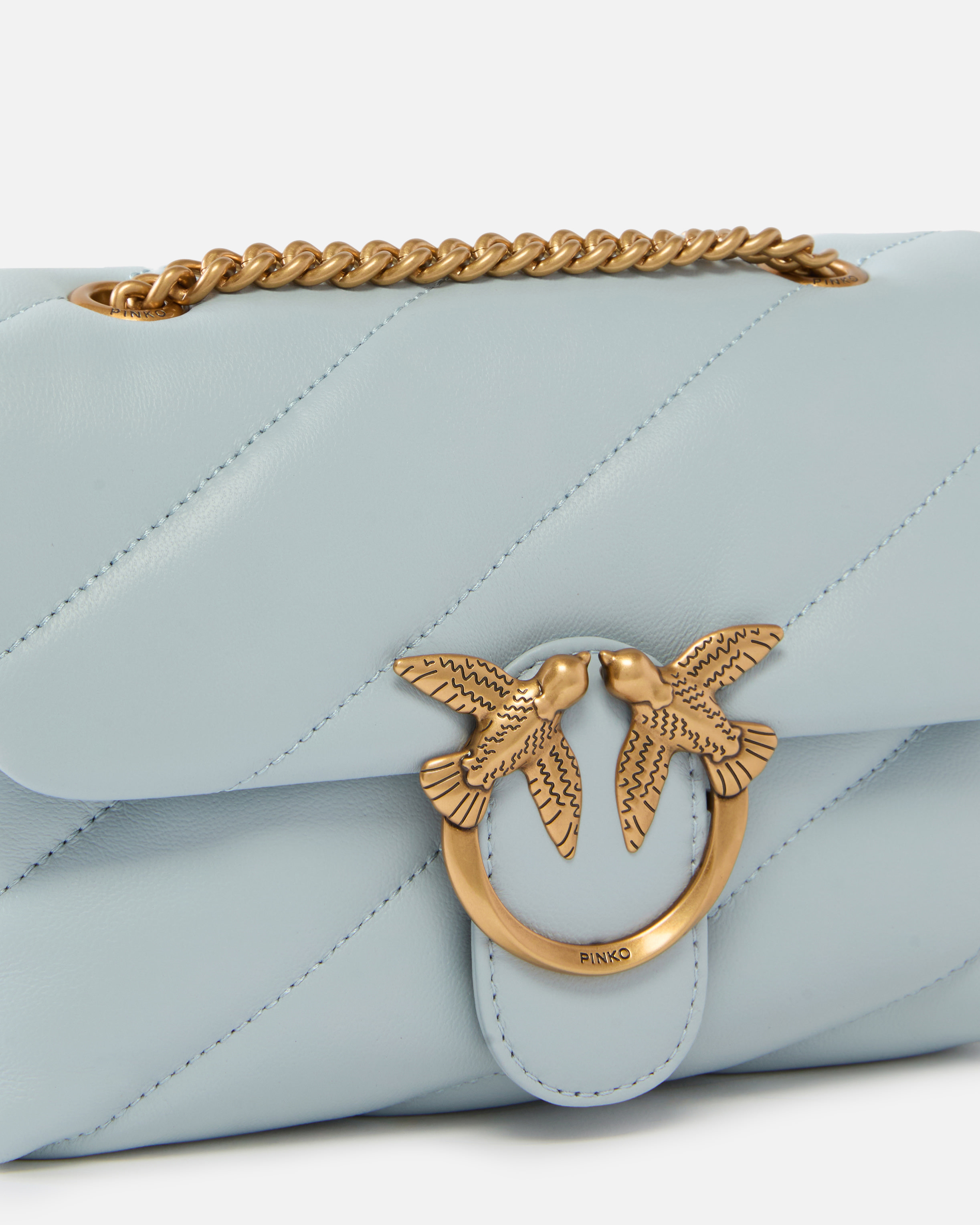 Small Love Bag Puff Maxi Quilt Crossbody Bag Blue