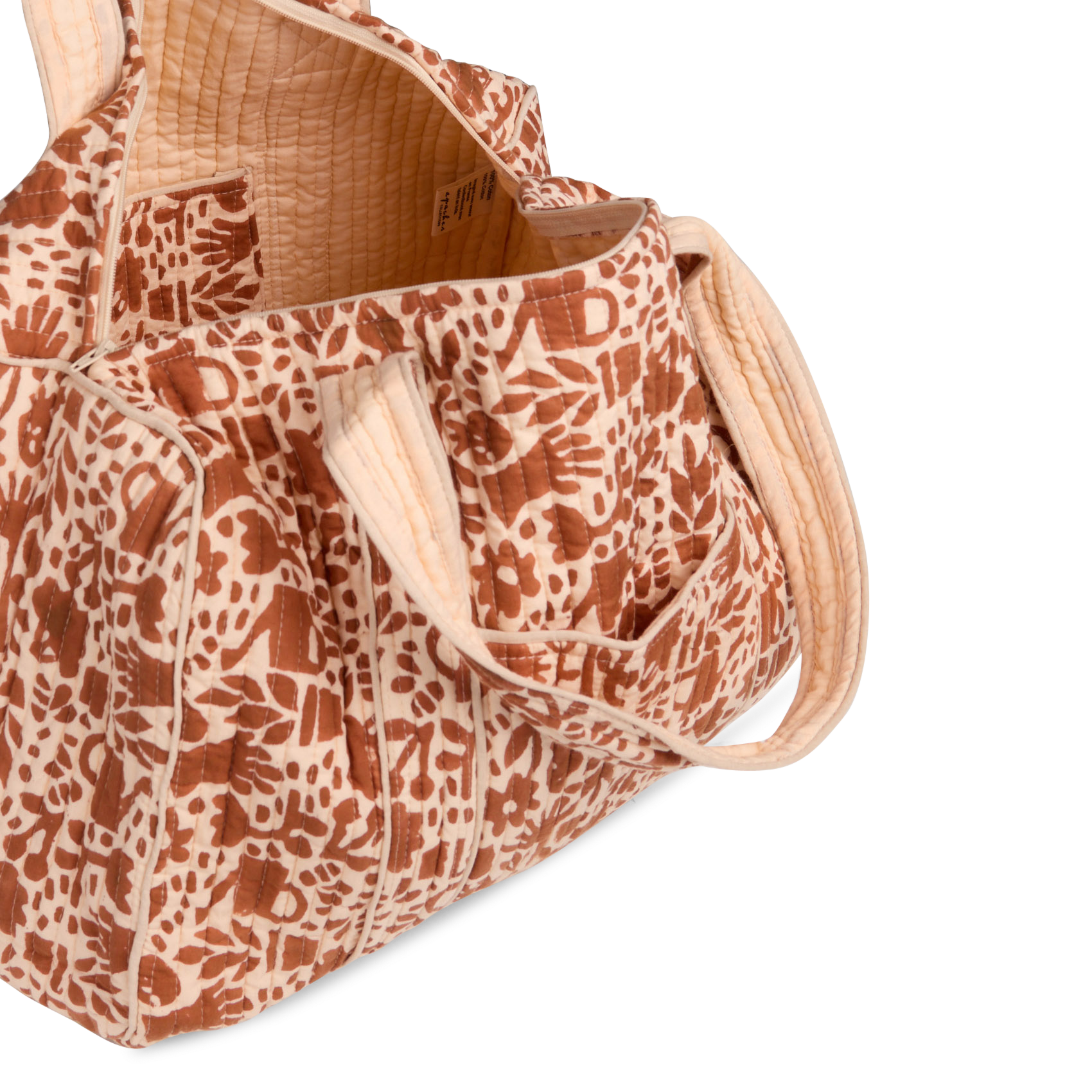 Sac imprimé en coton matelassé APACHES COLLECTIONS Marron