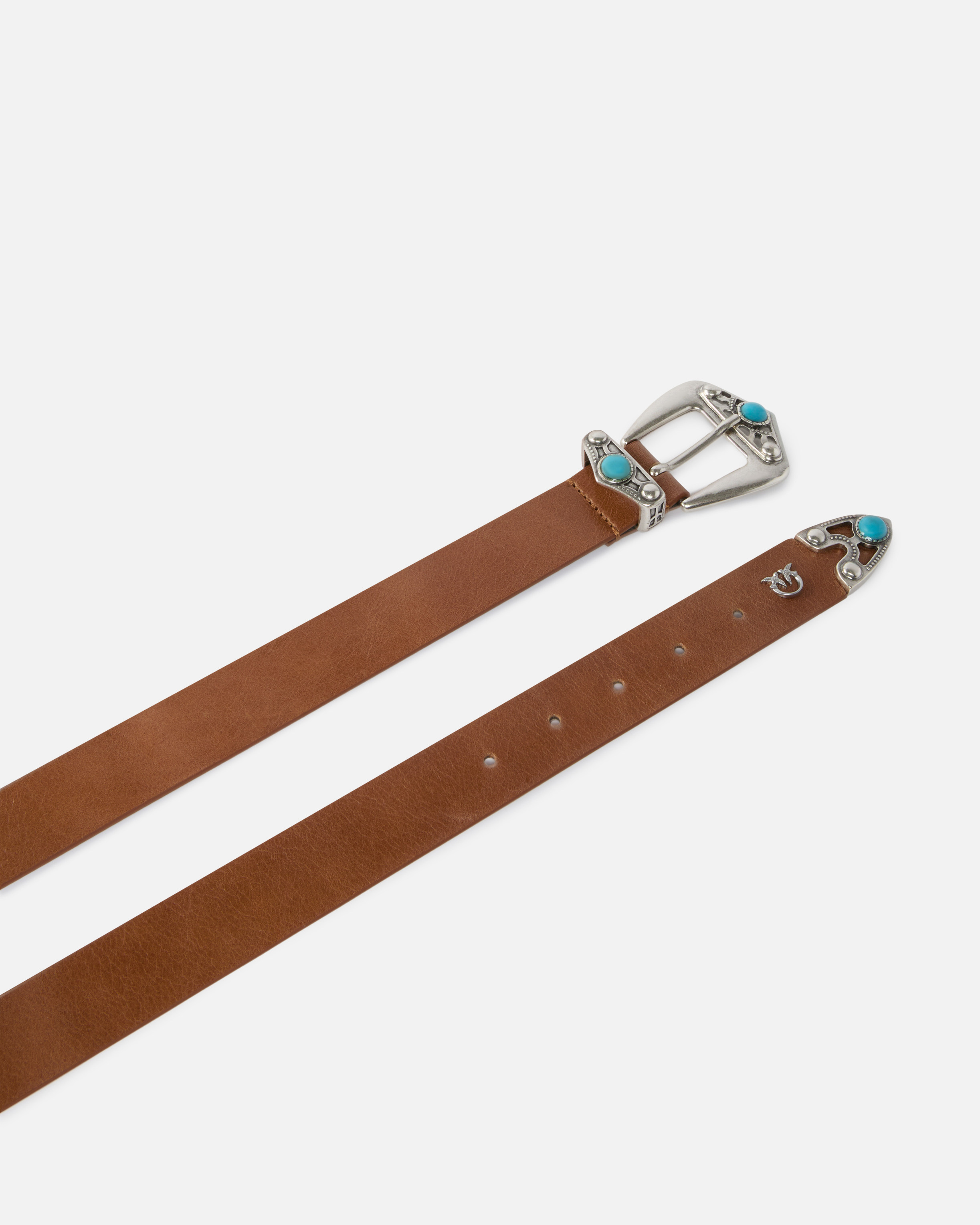 3 cm leather belt with turquoise stones PINKO Multicolored