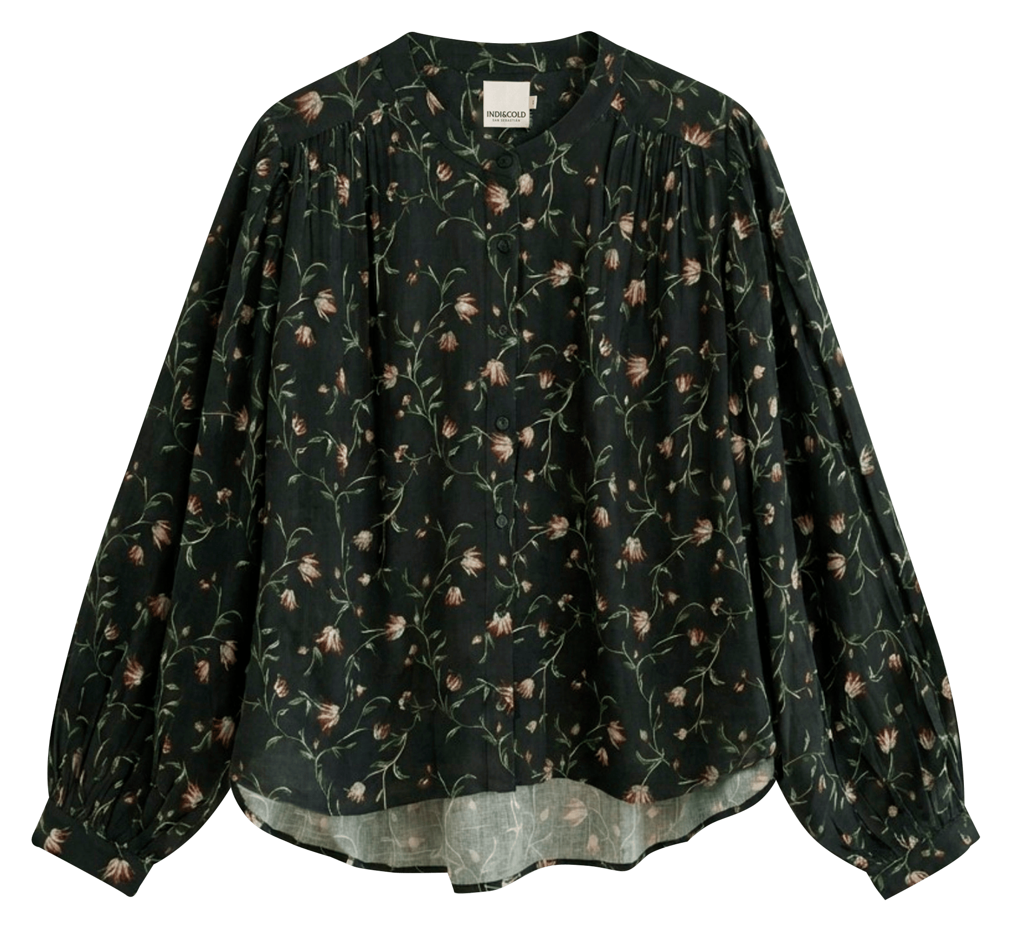 Weite Bluse mit Print INDI & COLD Blau