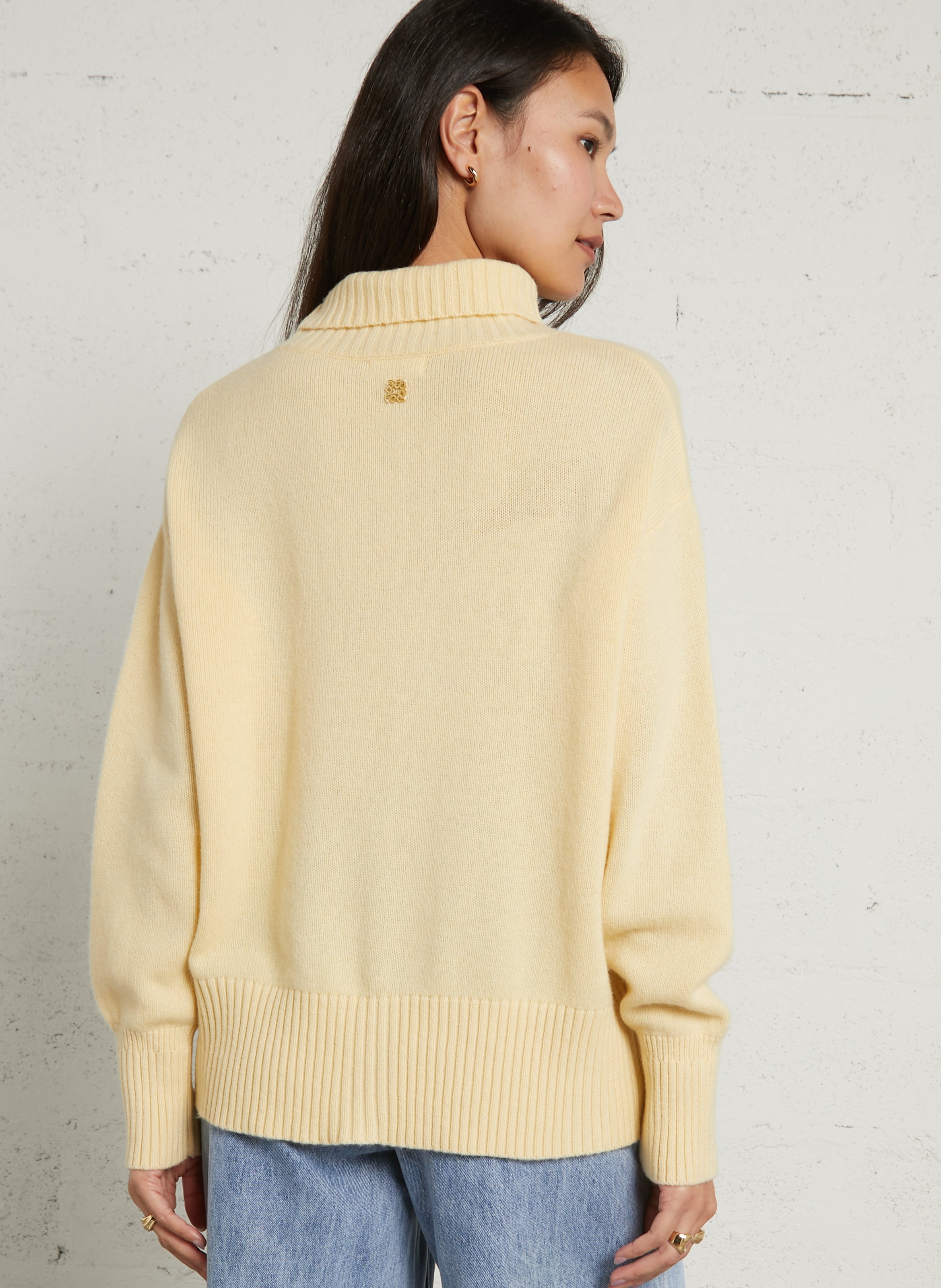 Pull col roulé en laine SUNCOO Jaune