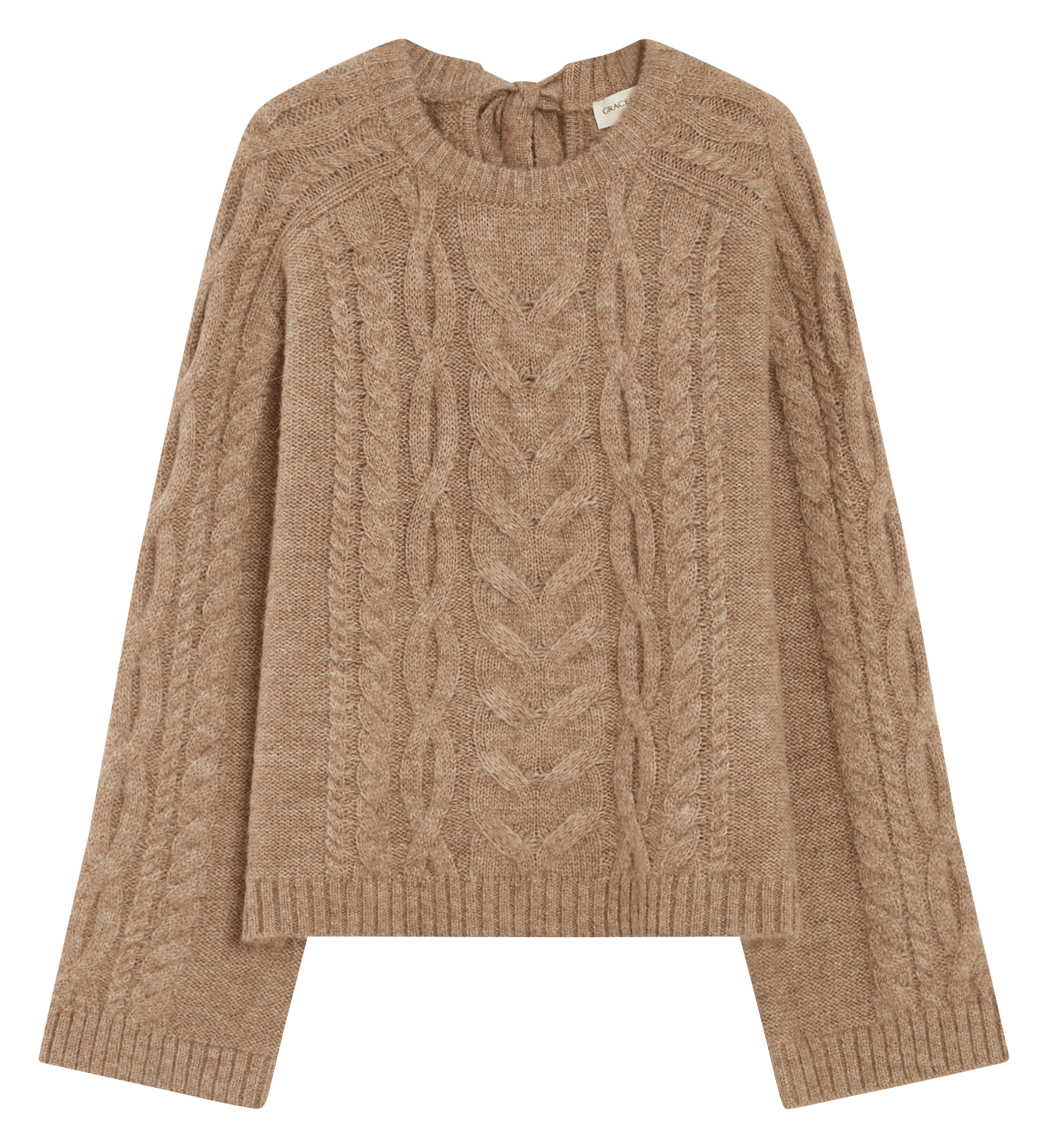 Straight twisted knit sweater GRACE ET MILA Beige