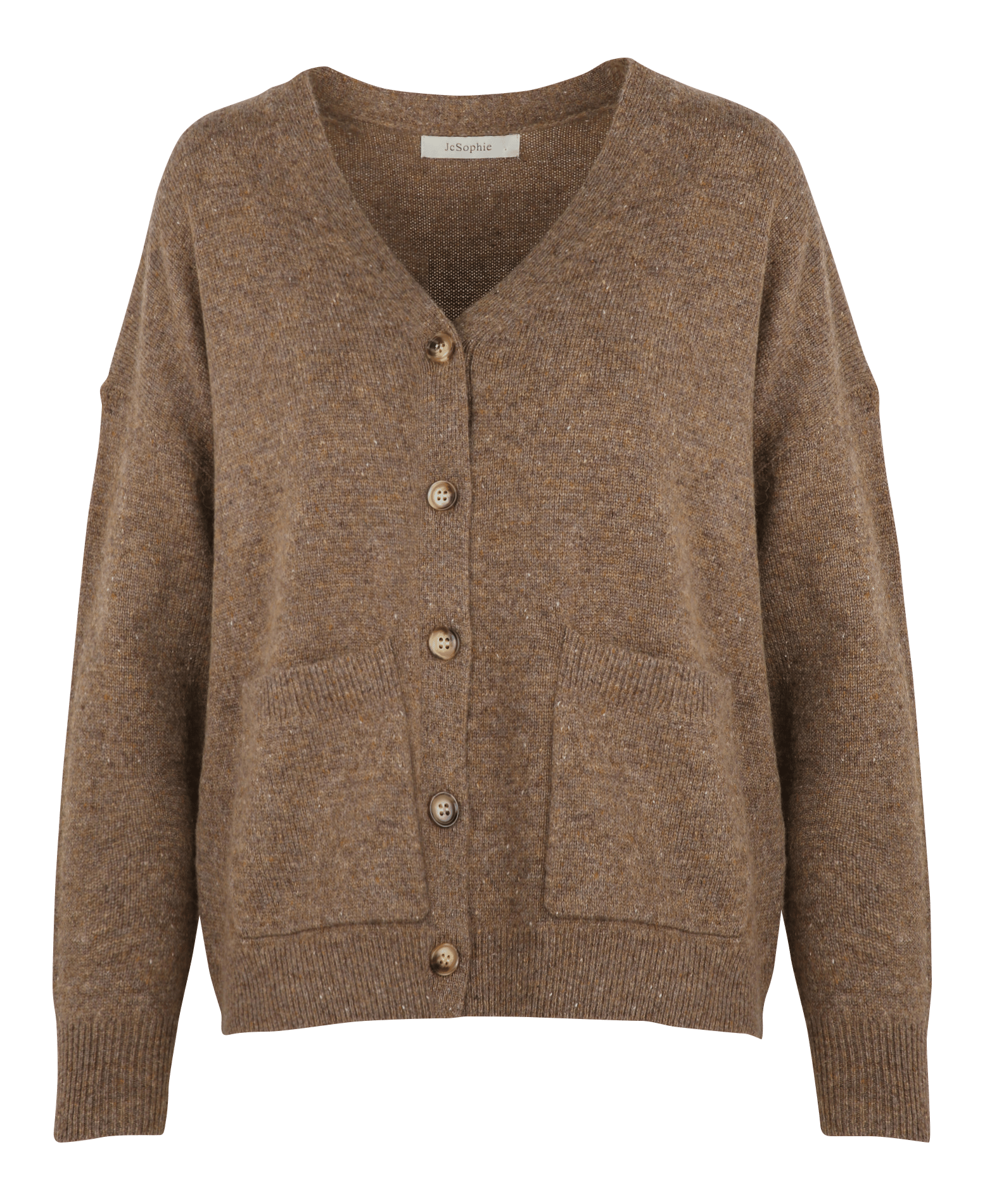 Gilet droit col V en laine JC SOPHIE Marron
