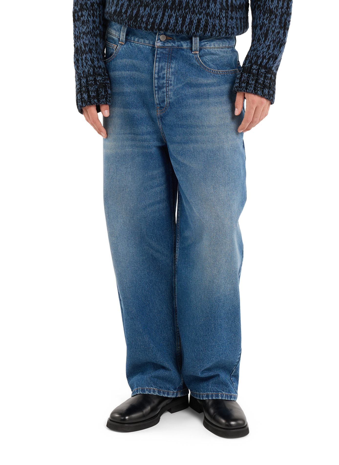Wide-leg cotton denim jeans SAISON 1865 Blue