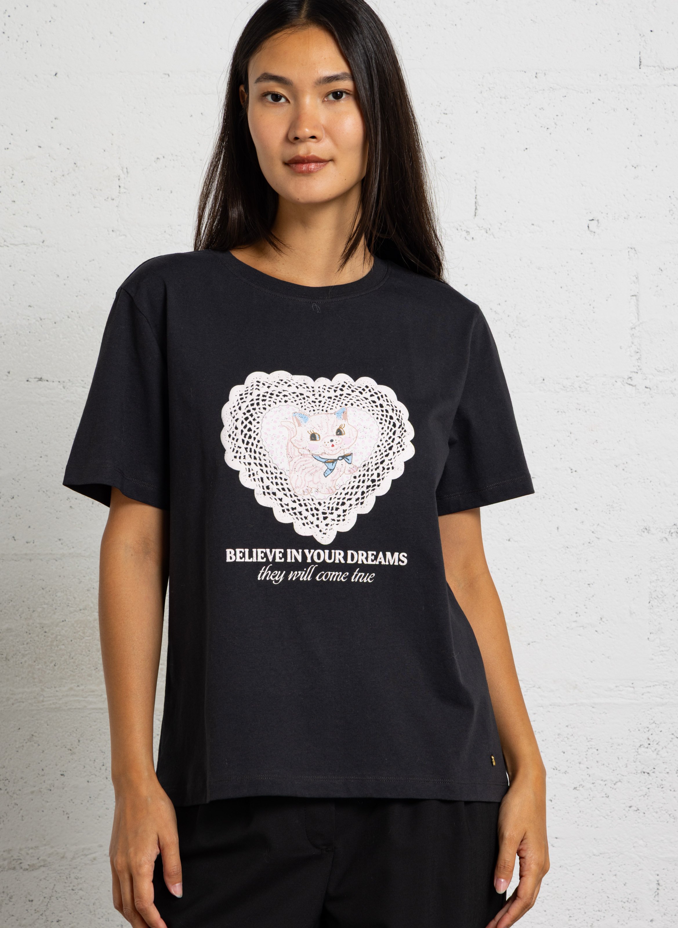 T-shirt ample en coton DES PETITS HAUTS Gris