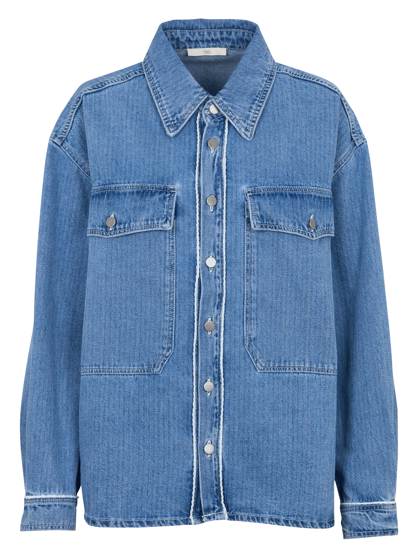 Oversized cotton denim jacket with classic collar HOD PARIS Blue