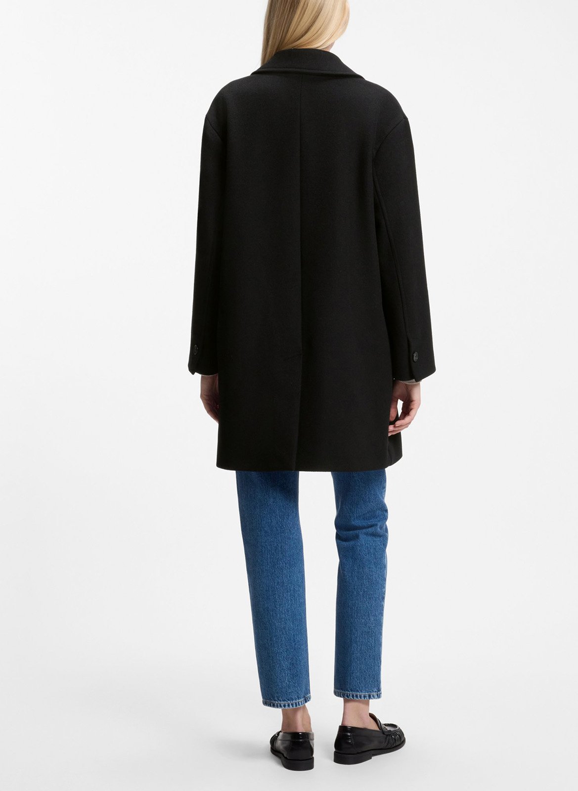 Loose-fit wool-blend mid-length coat BOSS Black