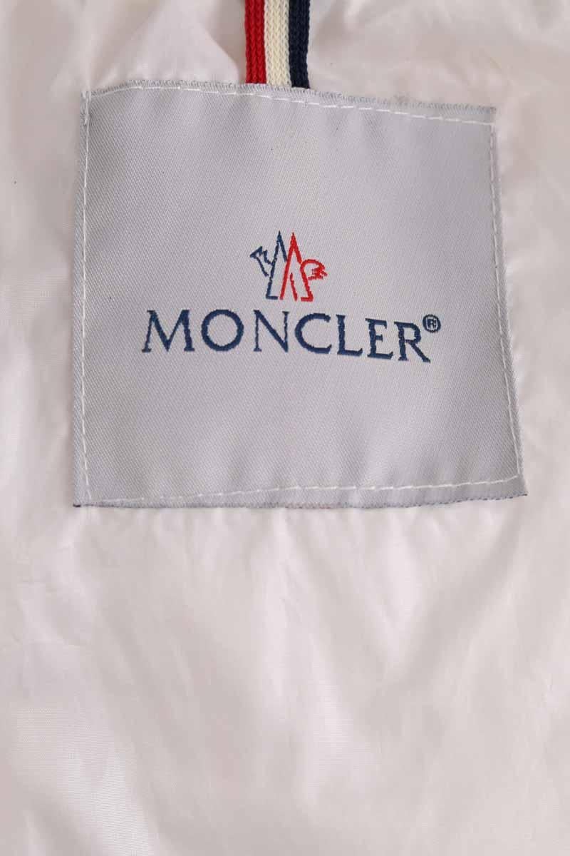 Zipped high-neck colorblock padded jacket with hood MONCLER - Seconde Main White