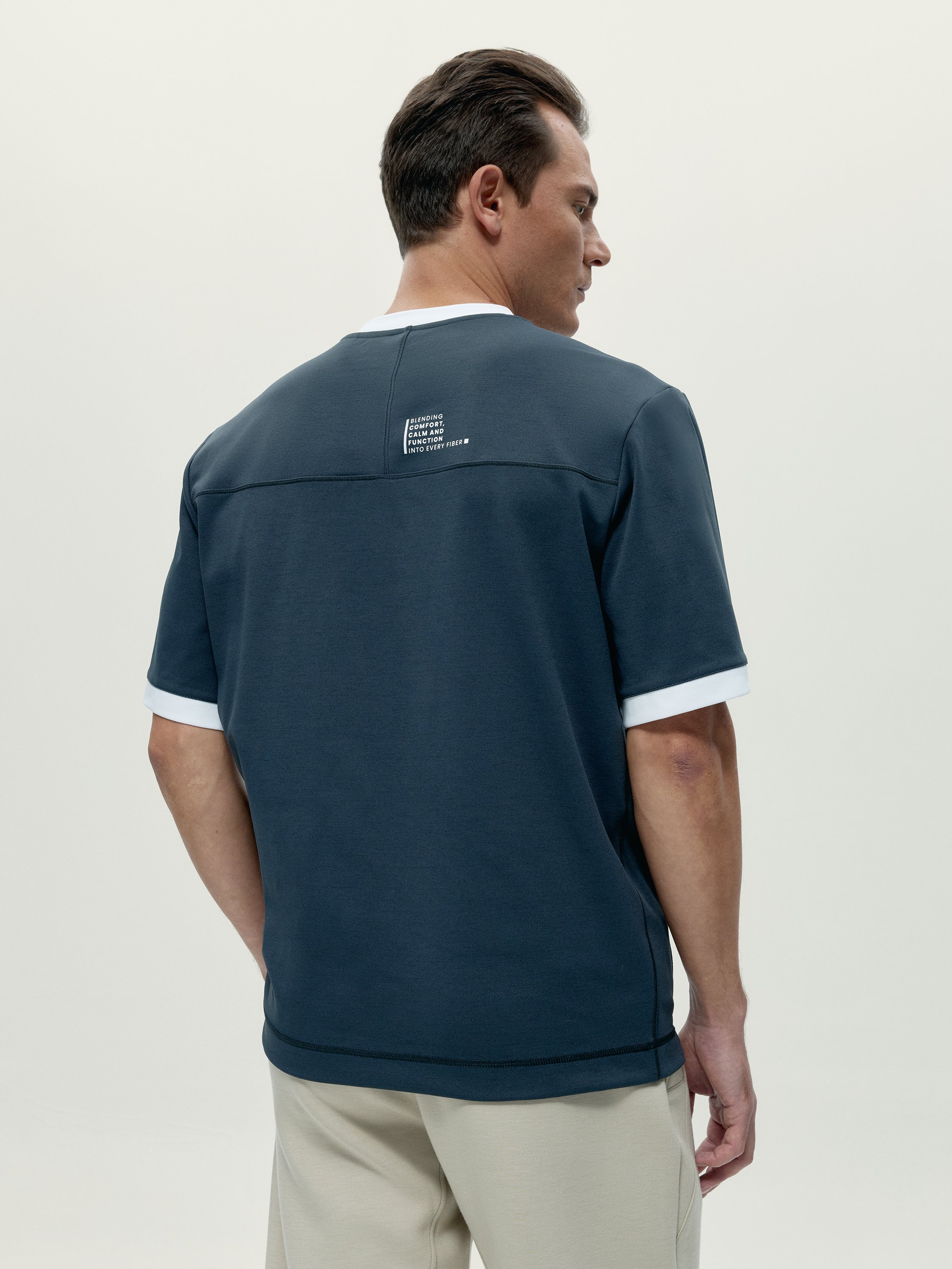 Men's sports T-shirt with short sleeves and oversized fit BORN Grey