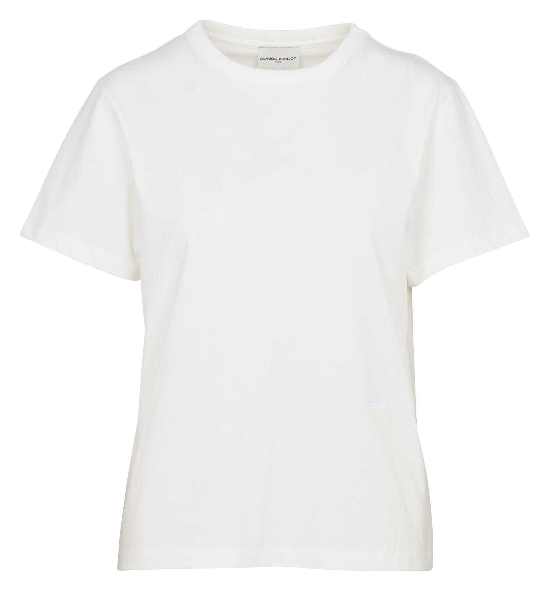 Tee-shirt droit brodé en coton CLAUDIE PIERLOT Blanc