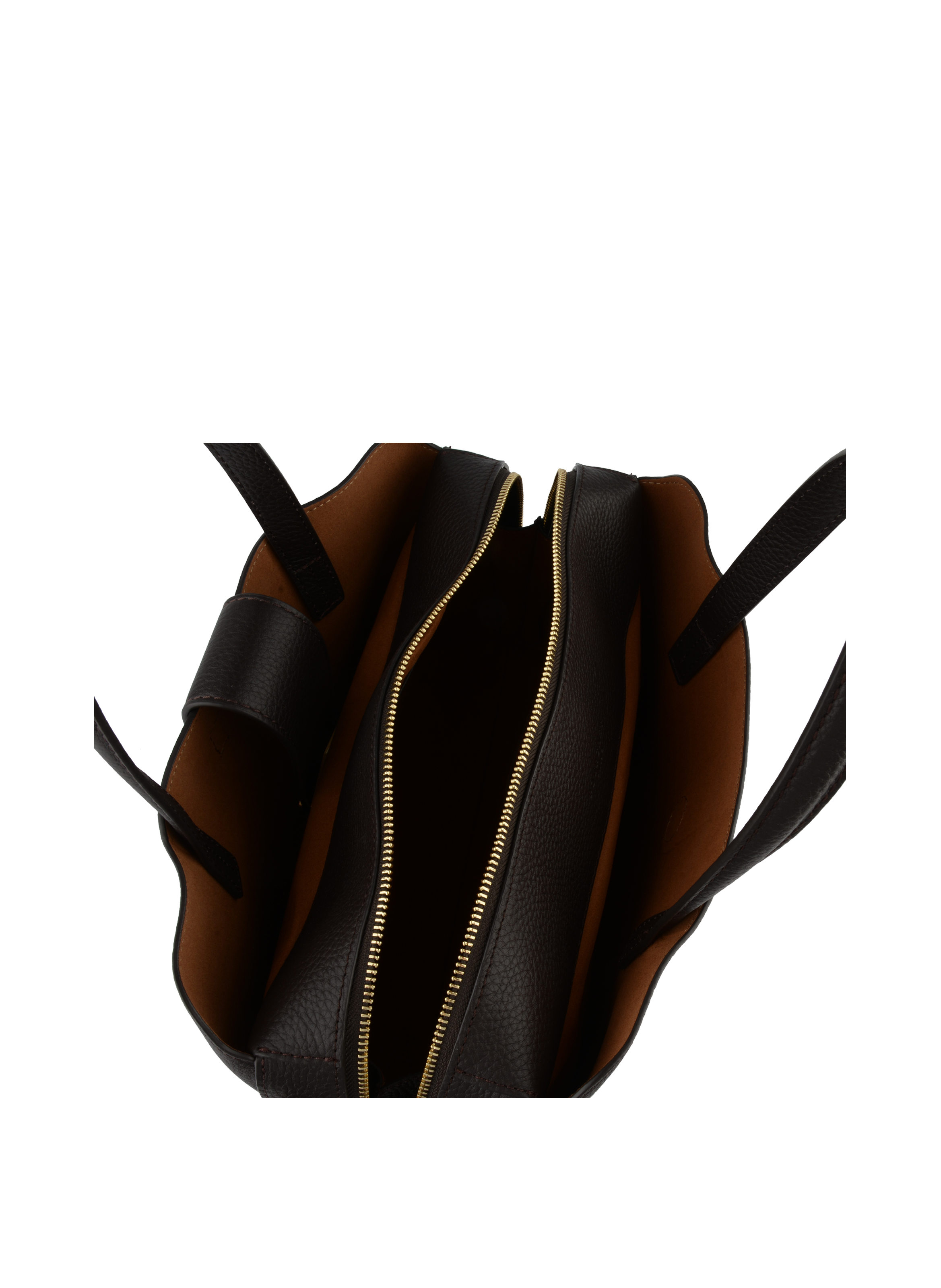 Calfskin leather handbag POURCHET Brown