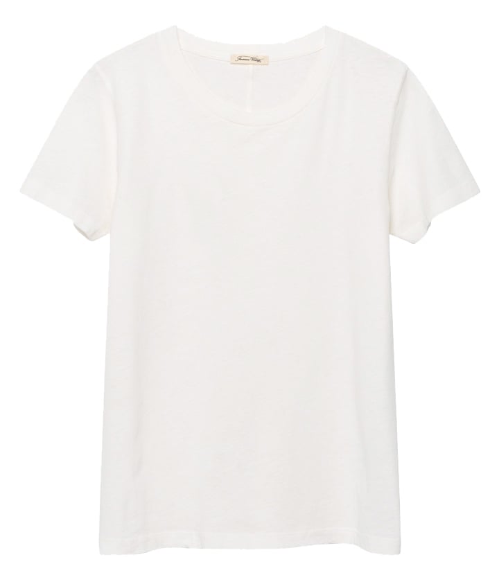 Tee-shirt col rond en coton Blanc