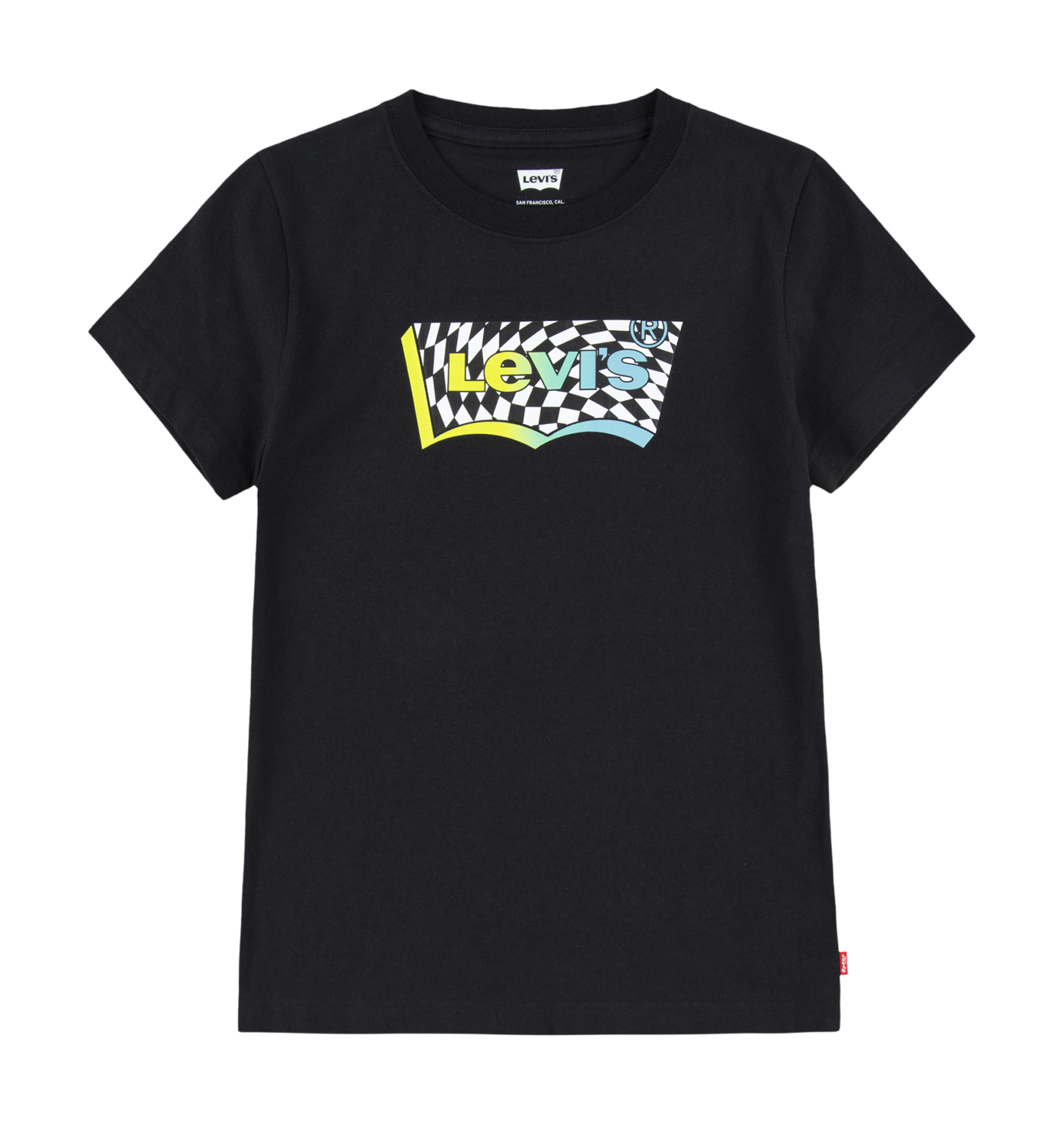 Tee-shirt col rond sérigraphié en coton LEVI'S KIDS Noir