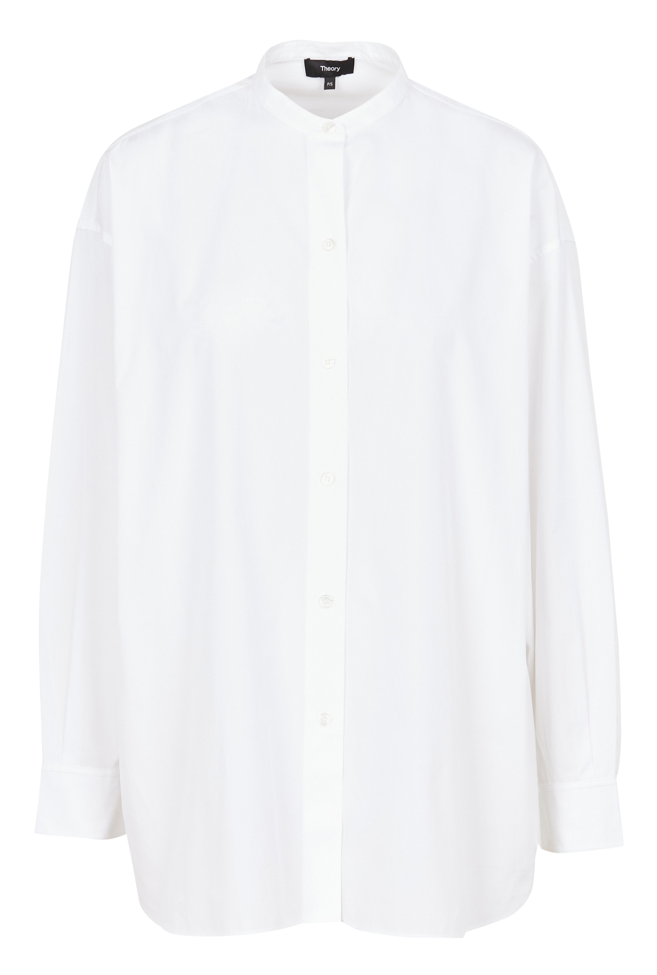 Ruimvallende, katoenen blouse met Maokraag THEORY Wit