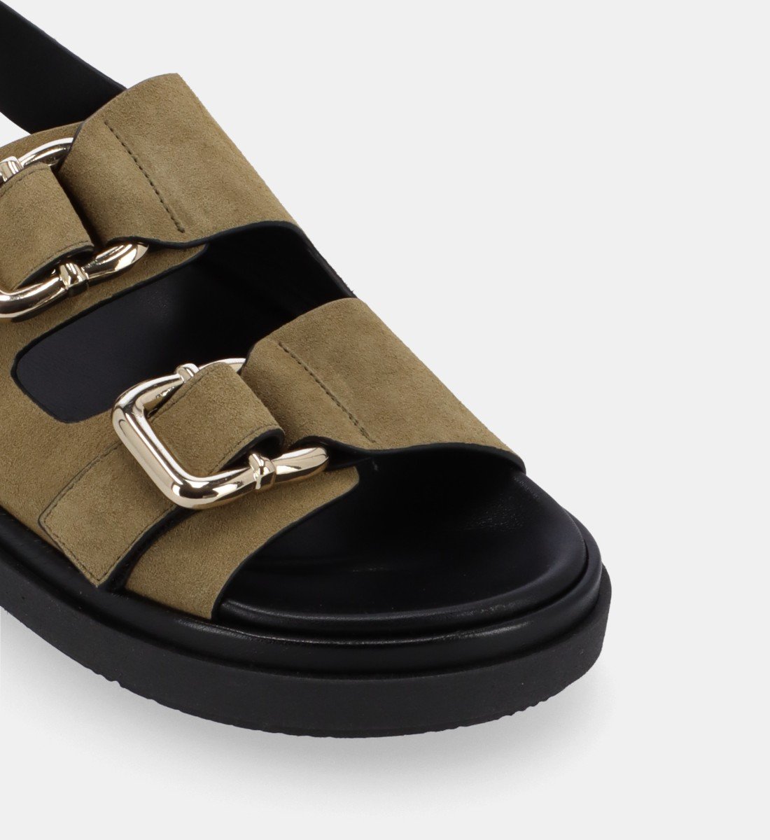 Aouda flat leather sandals Green