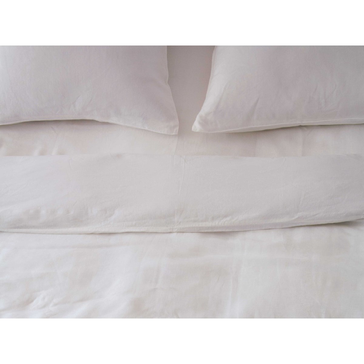 Washed linen fitted sheet TODAY LINGE DE MAISON White