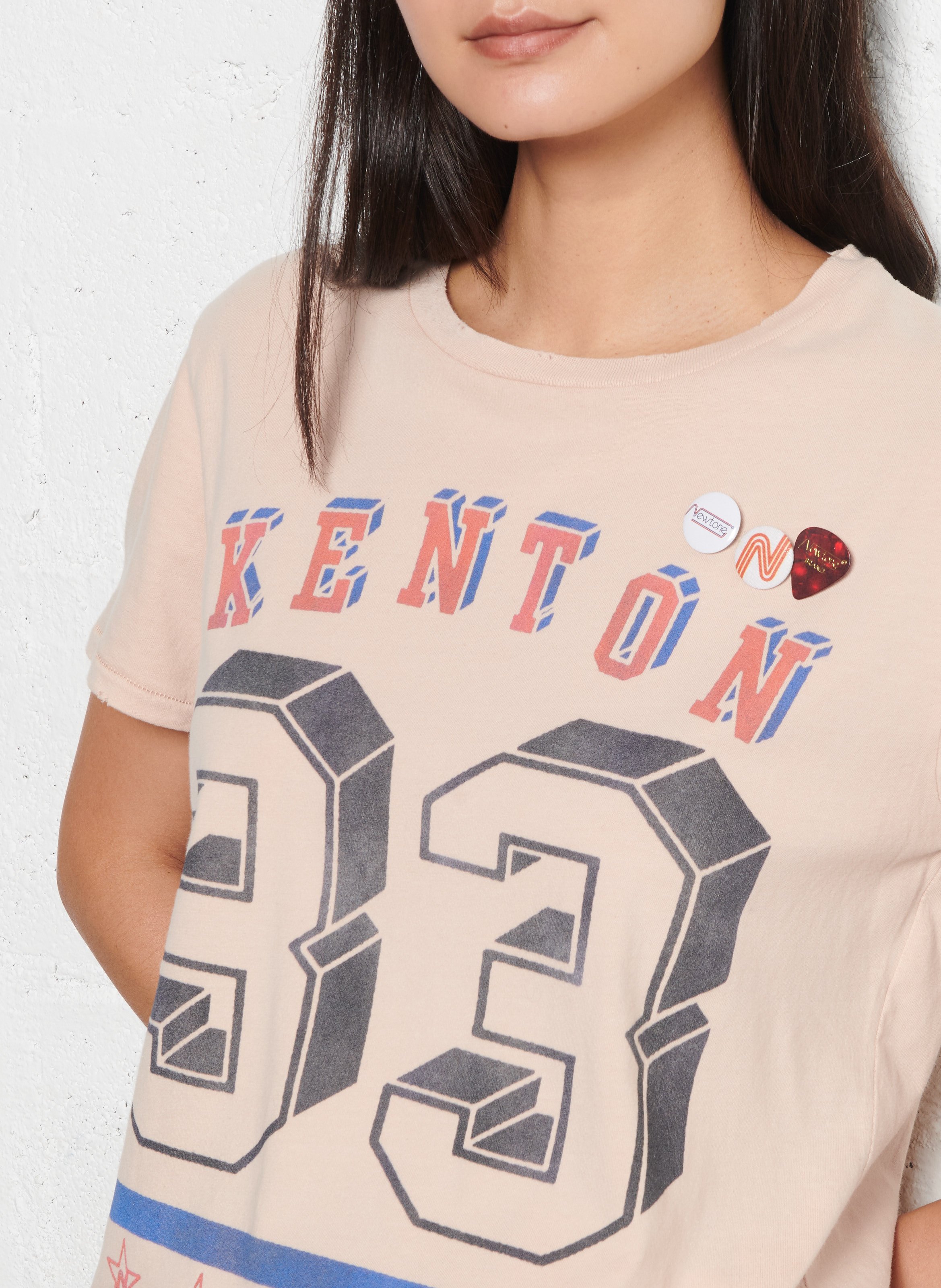 Straight cotton T-shirt with screen printing NEWTONE Grey