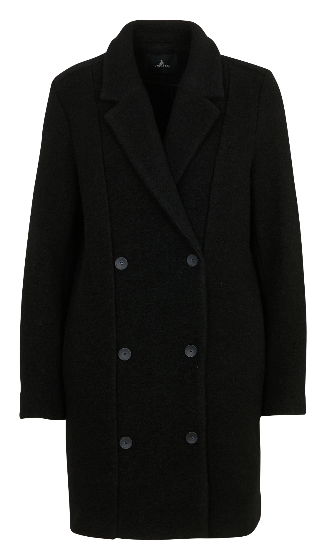 Manteau droit en laine mélangée ONE STEP Noir