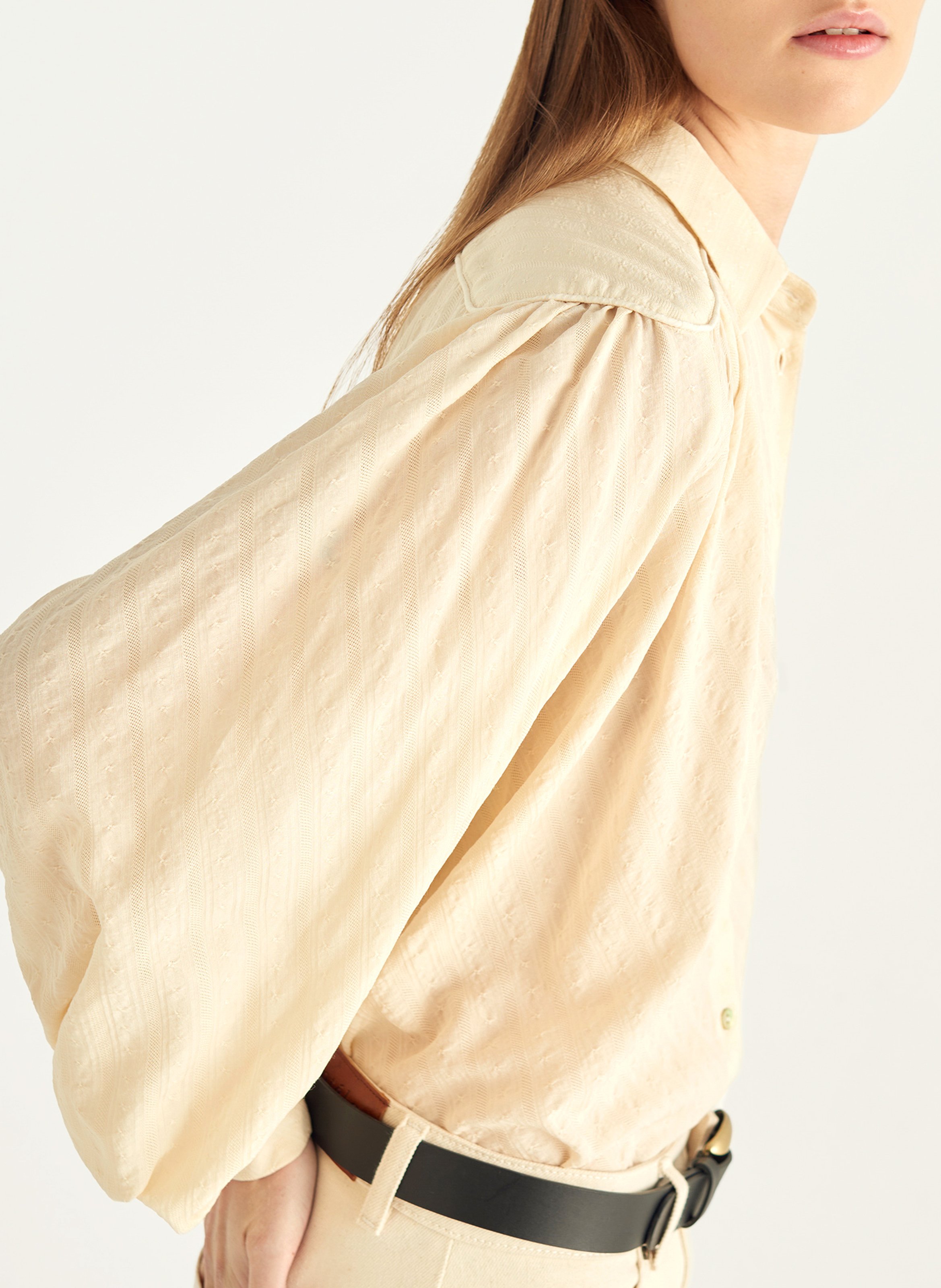 Classic collar shirt in wool and silk COTELAC