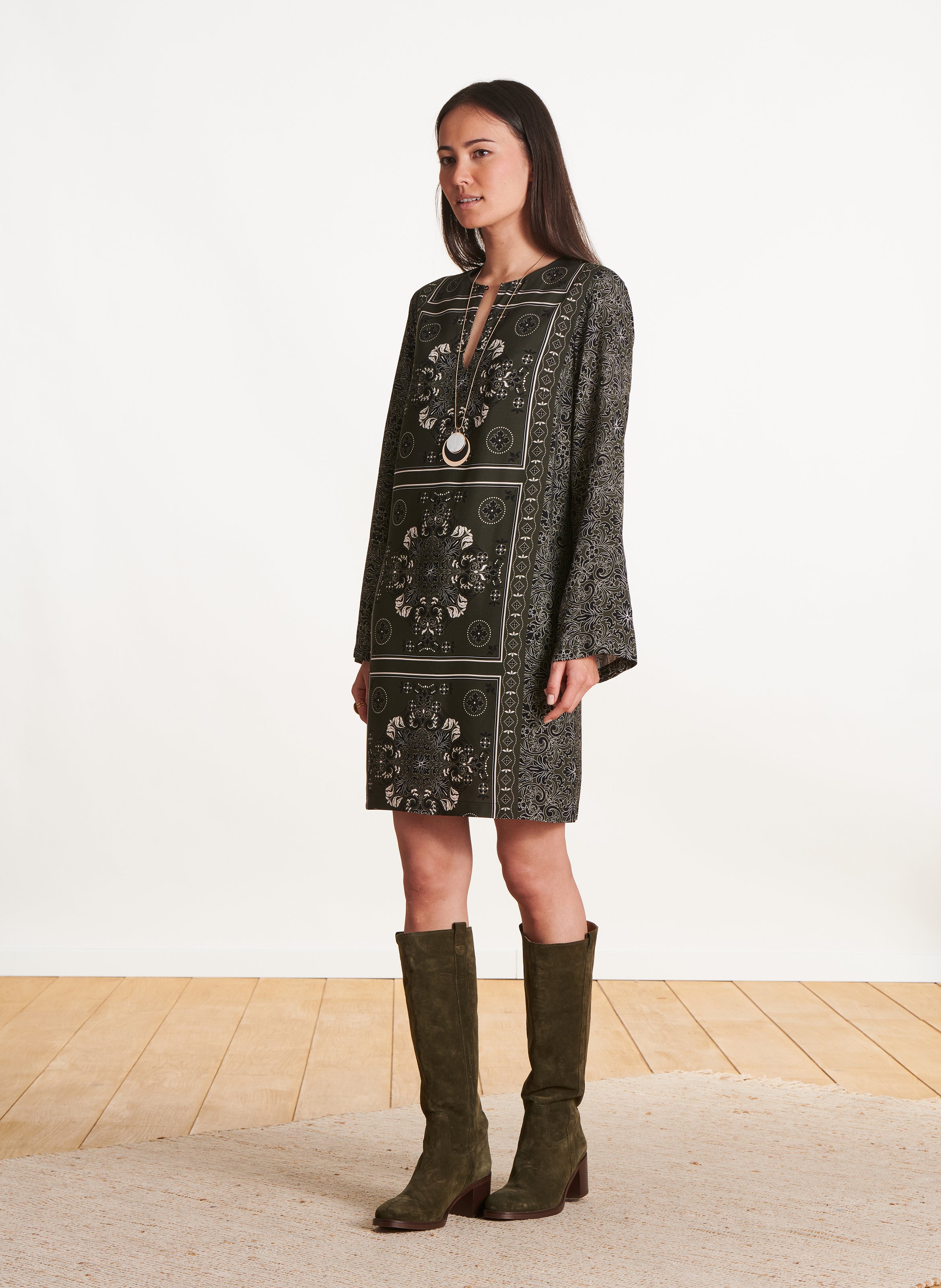 Birmane printed dress LA FEE MARABOUTEE Green