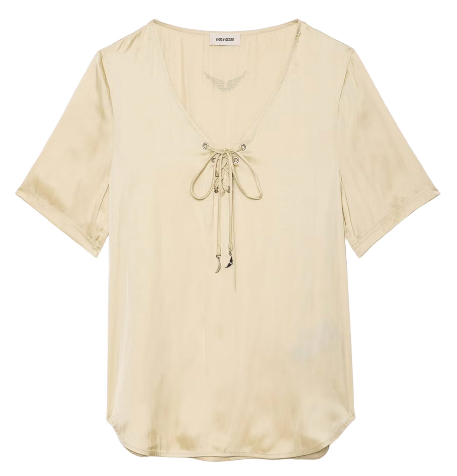 Top droit en satin ZADIG&VOLTAIRE Jaune