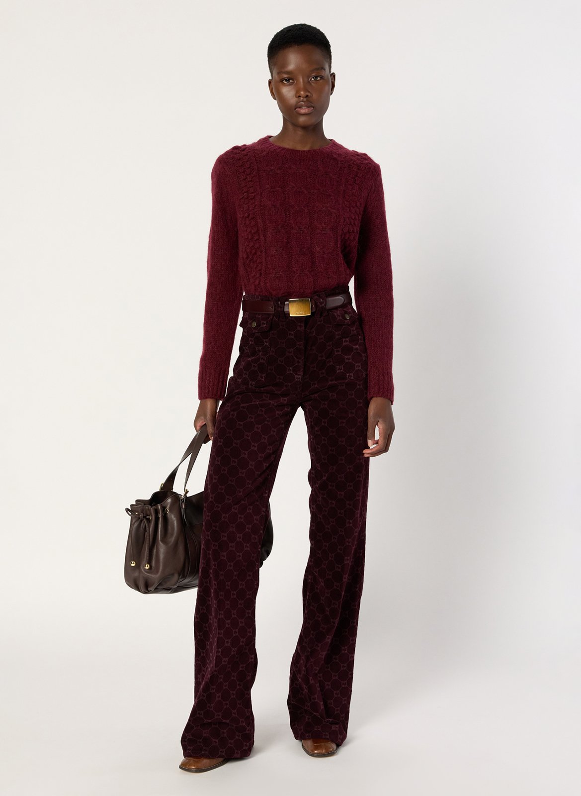 Pull col rond en laine mélangée GERARD DAREL Rouge