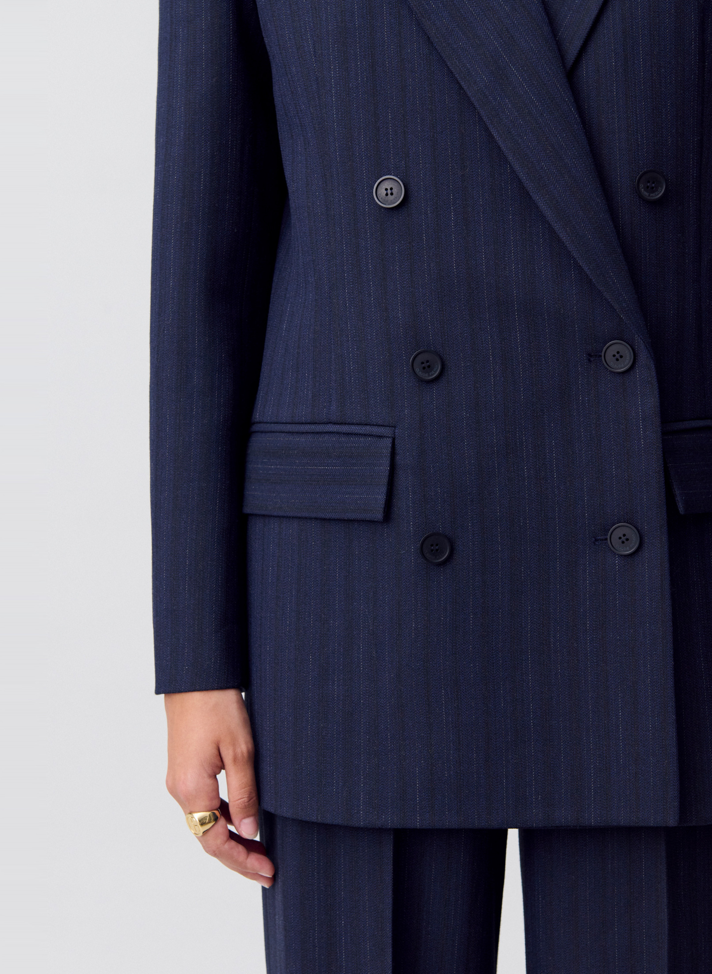 Veste tailleur structurée à rayures CLAUDIE PIERLOT Multicolore