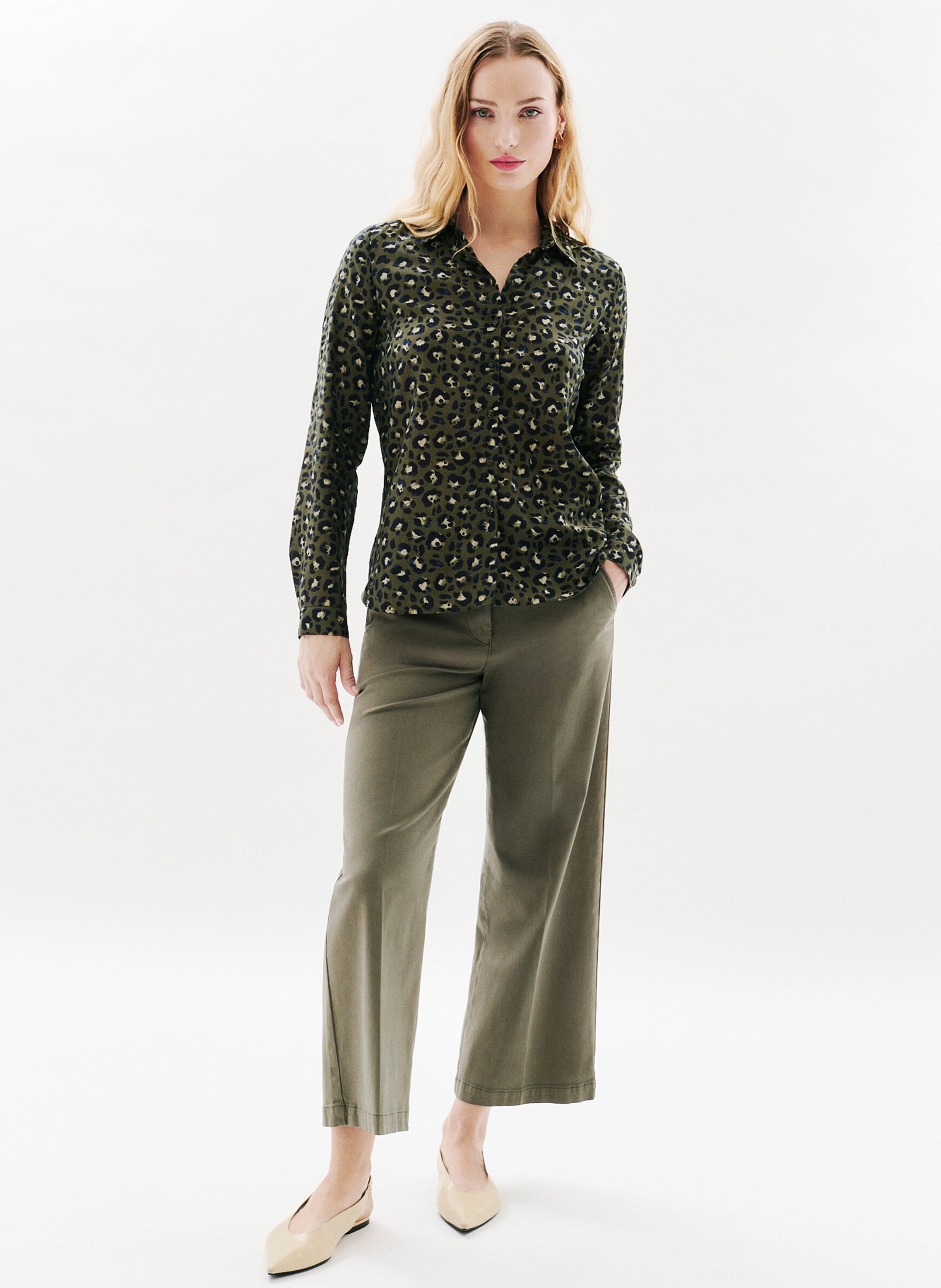 Chemise col classique imprimée CAROLL Green