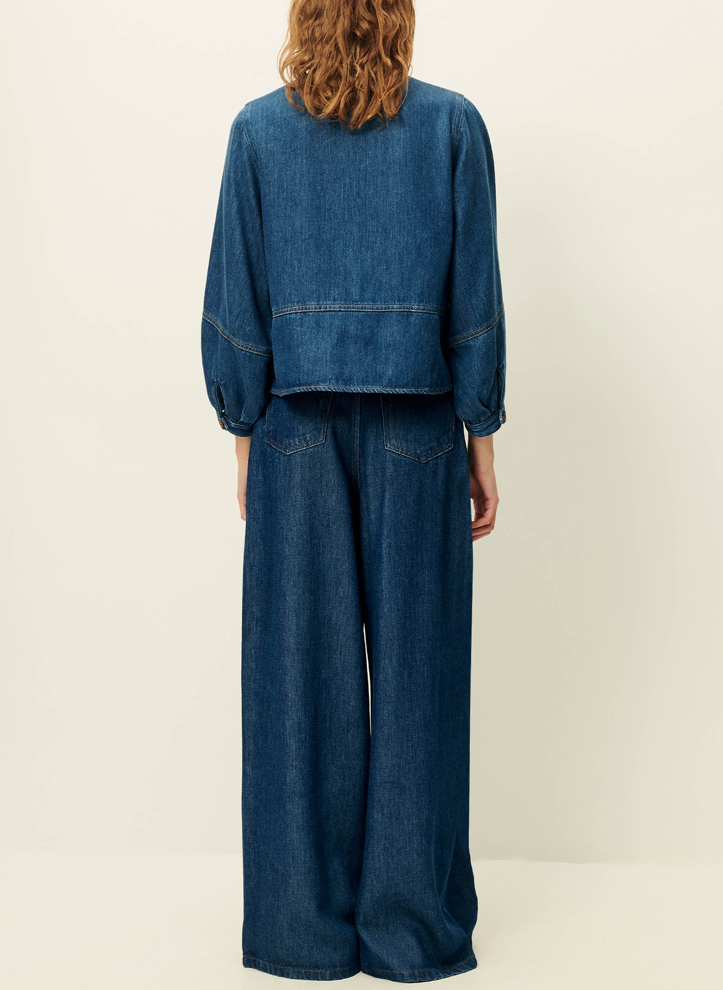 Denim jacket with classic collar SESSUN Blue