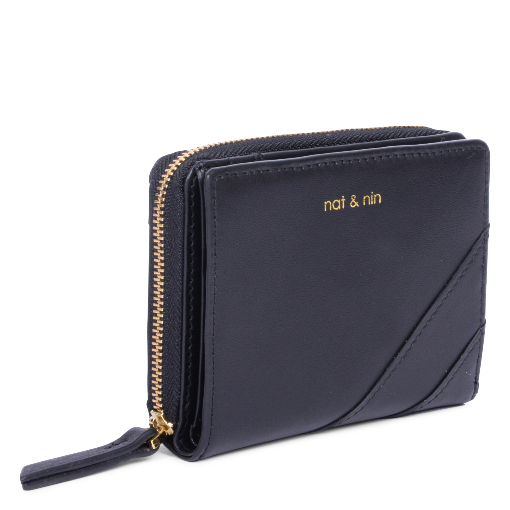 Portefeuille en cuir NAT & NIN Noir