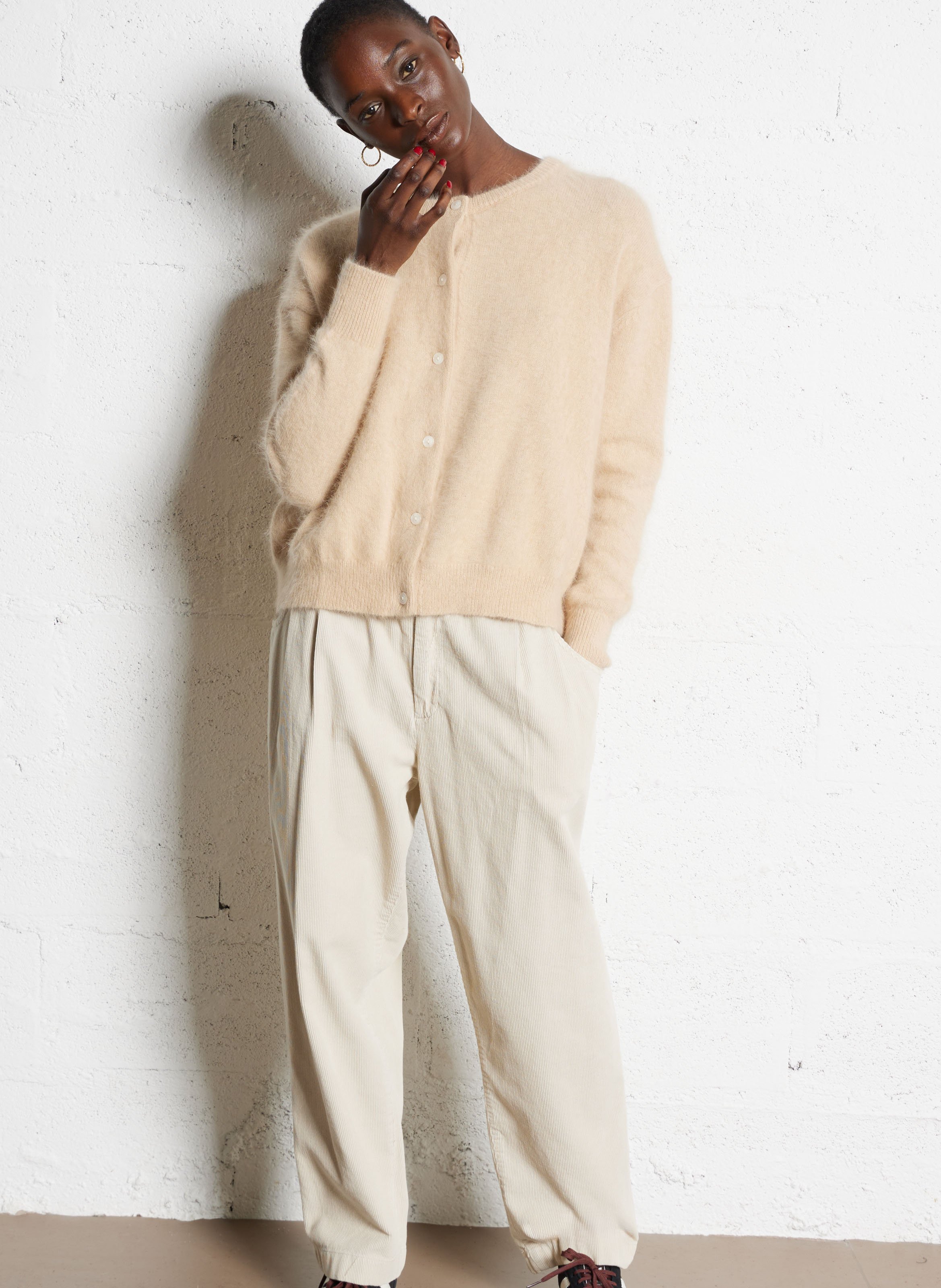 Vest met ronde hals - wolblend BELLEROSE Beige