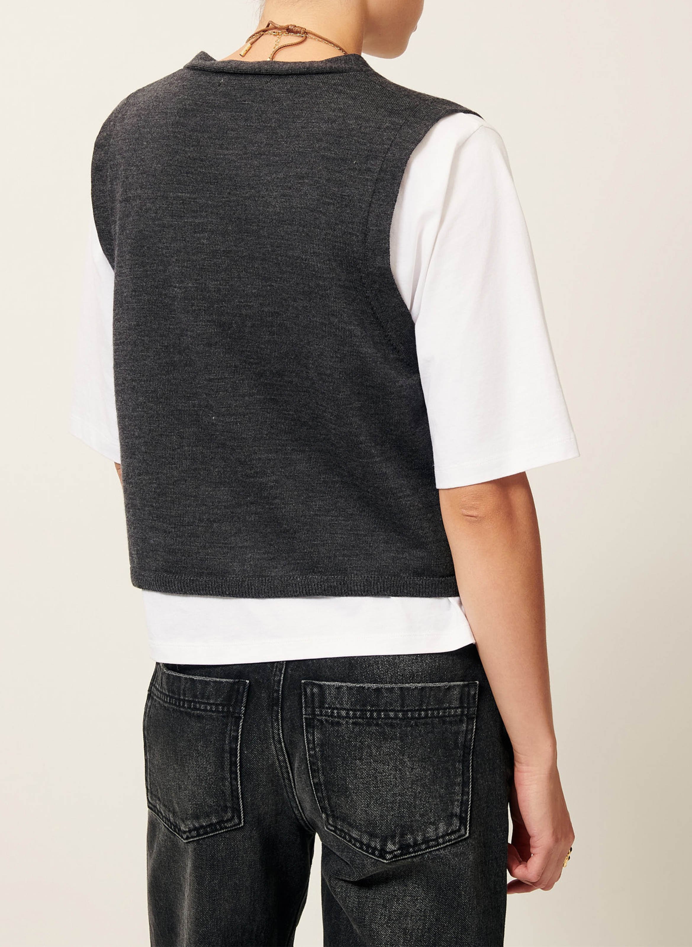 Svenland V-neck wool cardigan SESSUN Grey