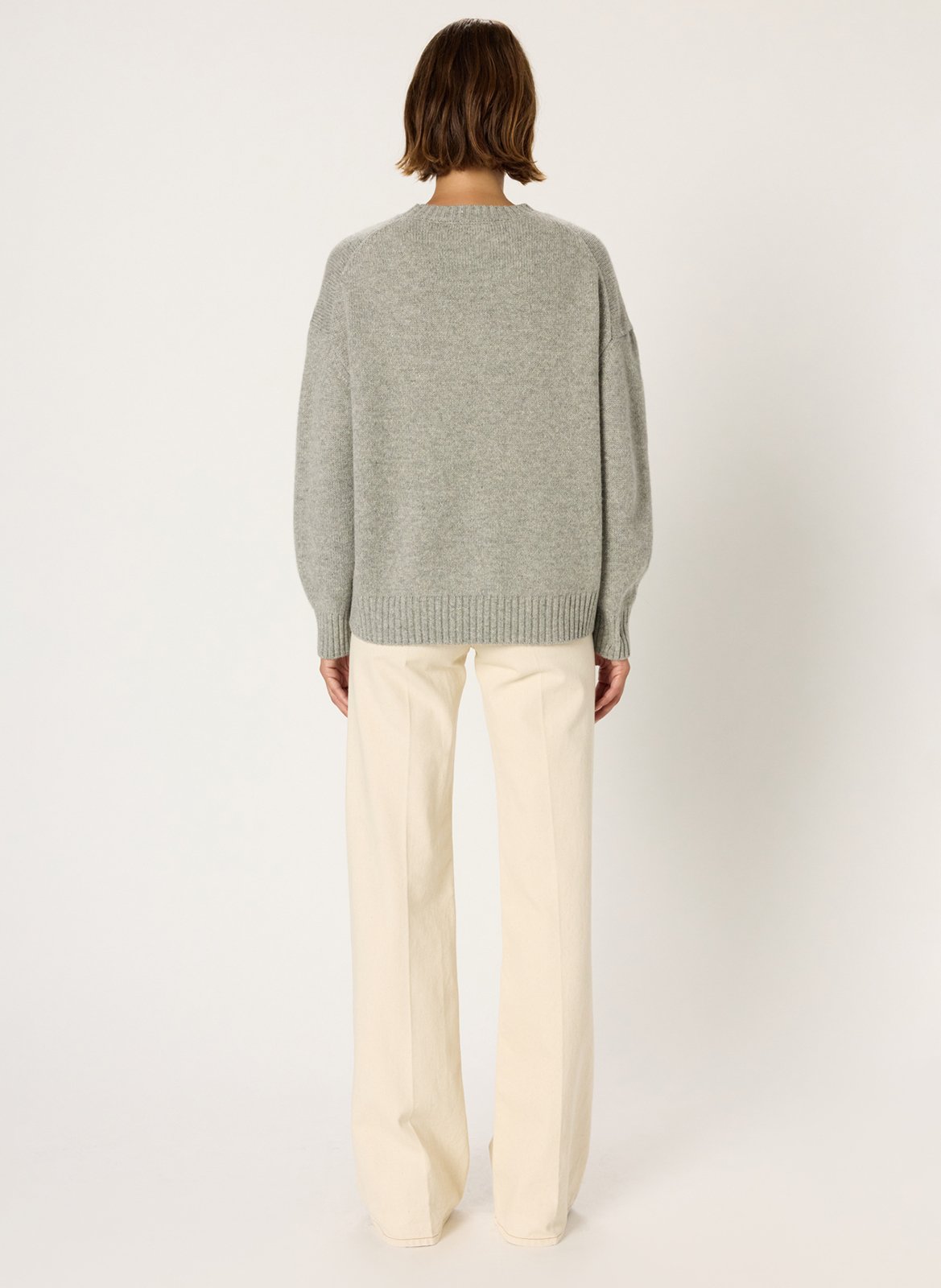 Pull col rond en laine mélangée GERARD DAREL Gris