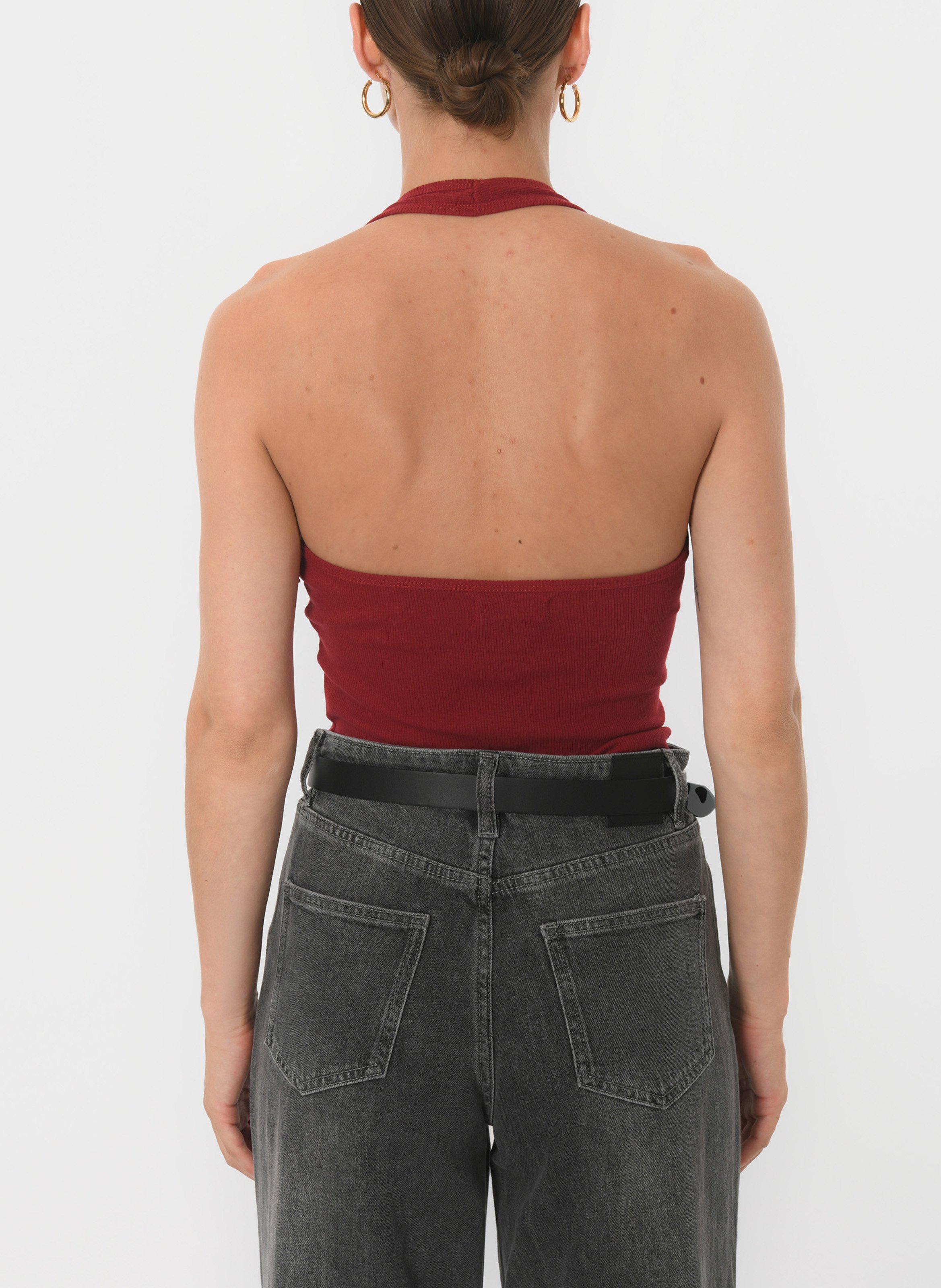 Cotton-blend tank top with round neck KOOKAI Red