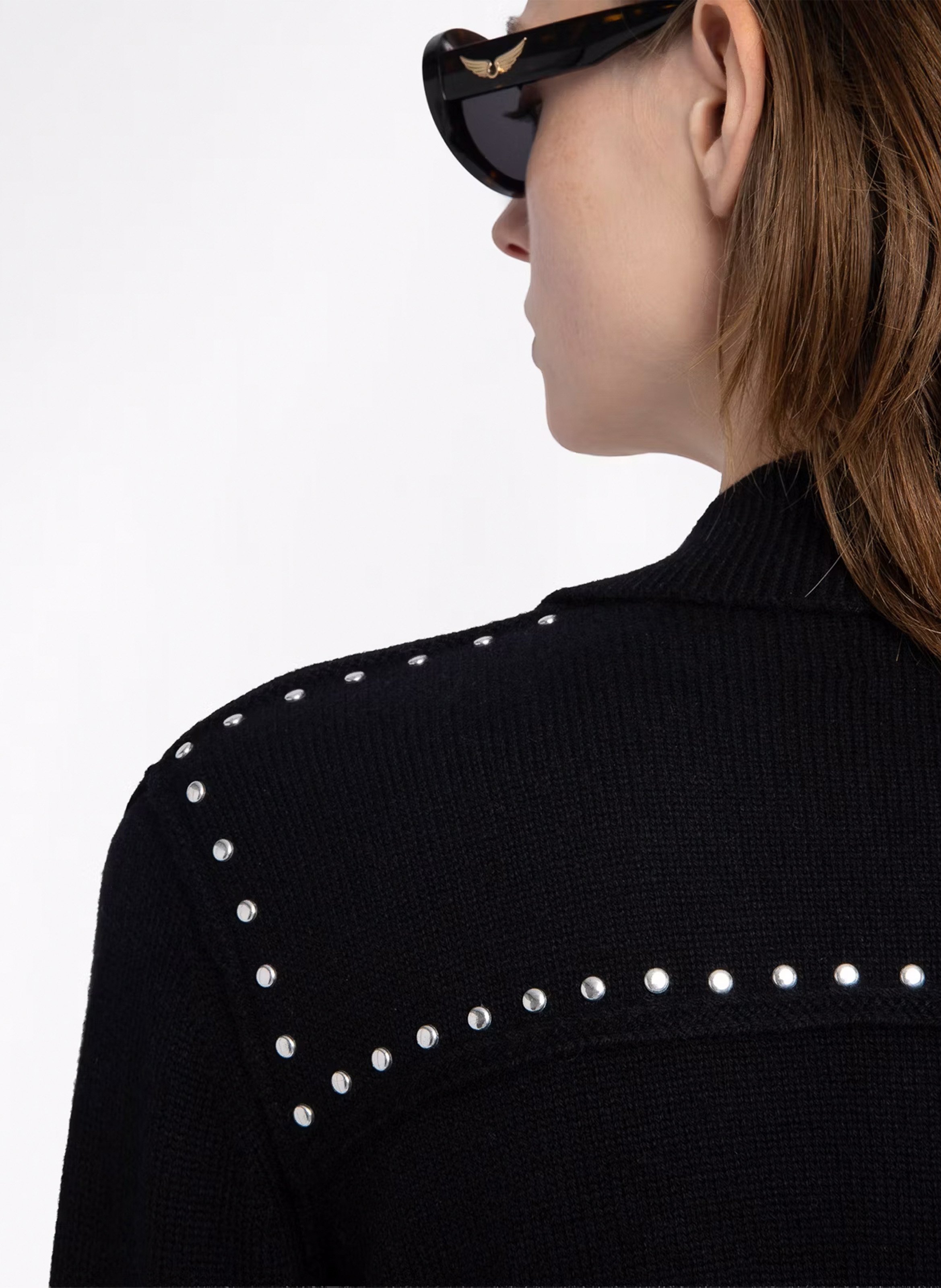 Gerader Cardigan aus Wolle und Kaschmir ZADIG&VOLTAIRE Schwarz