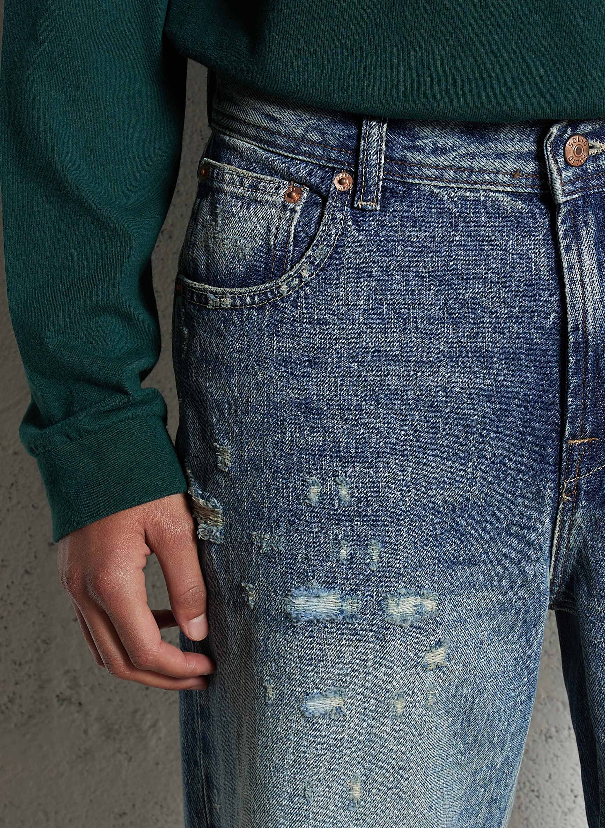 Cotton straight jeans SOLID Multicolored