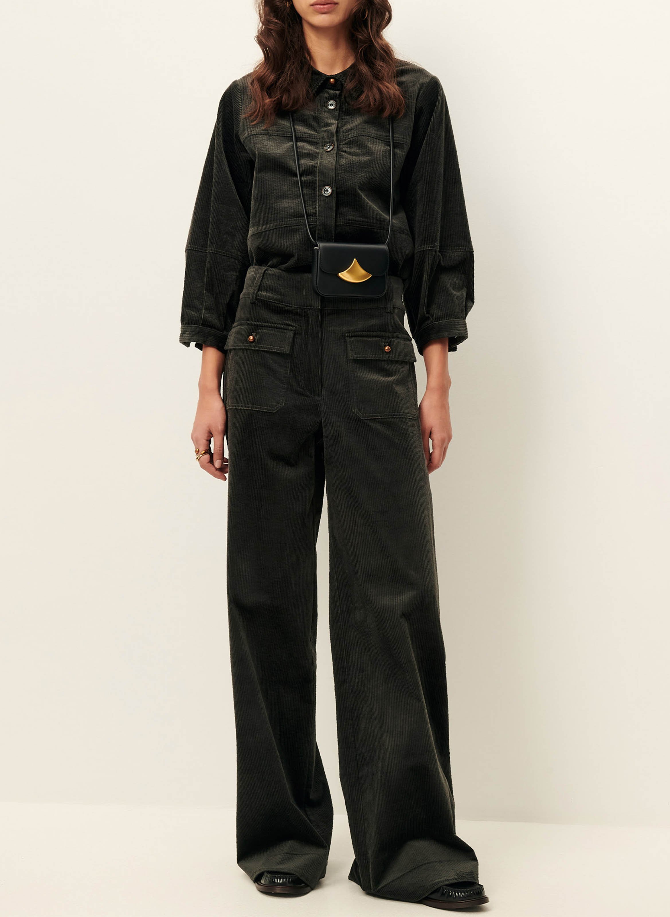 Surchemise ample courte en coton mélangé SESSUN Bleu