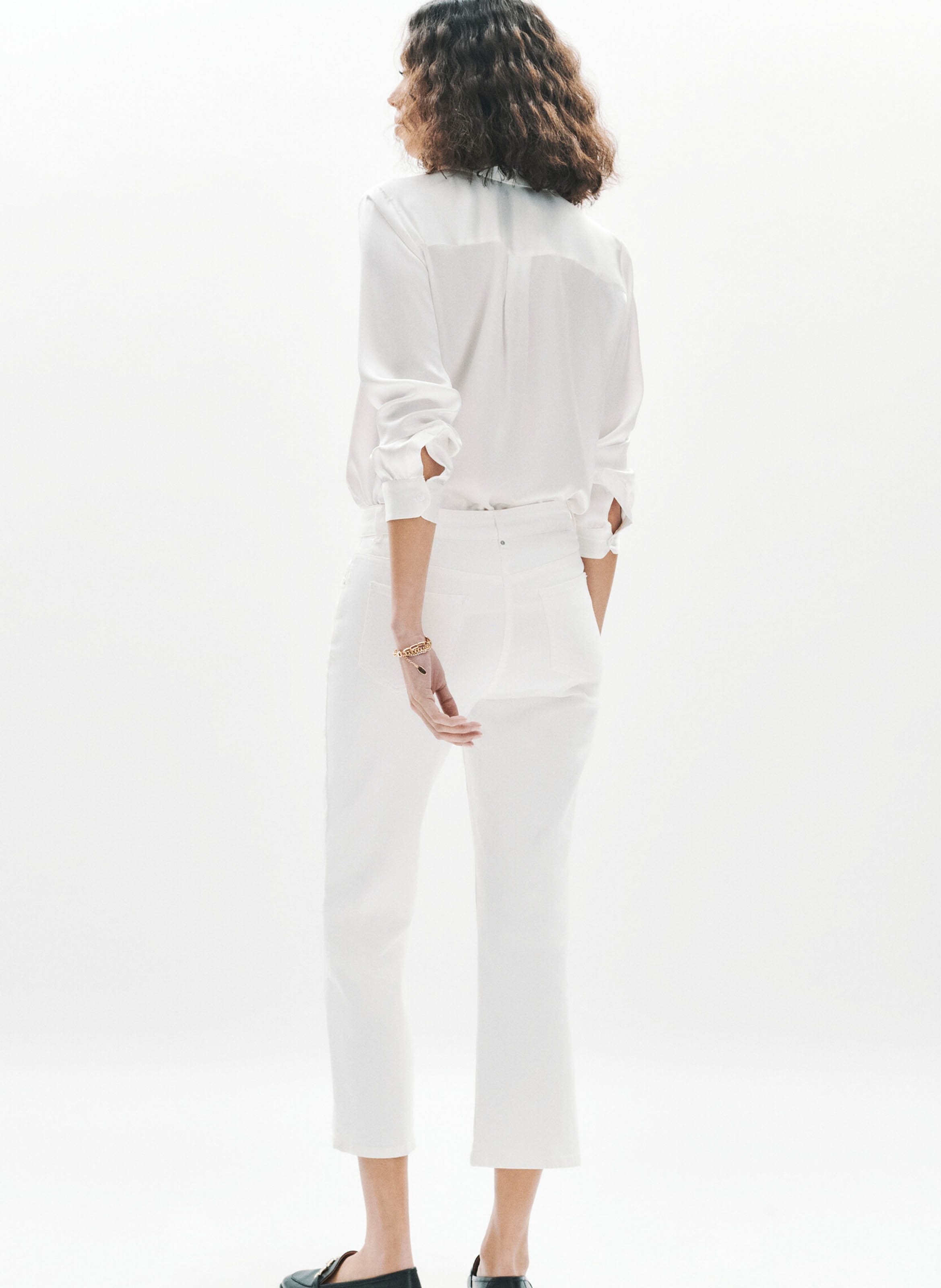 Jean droit à taille mi-haute CAROLL Blanc