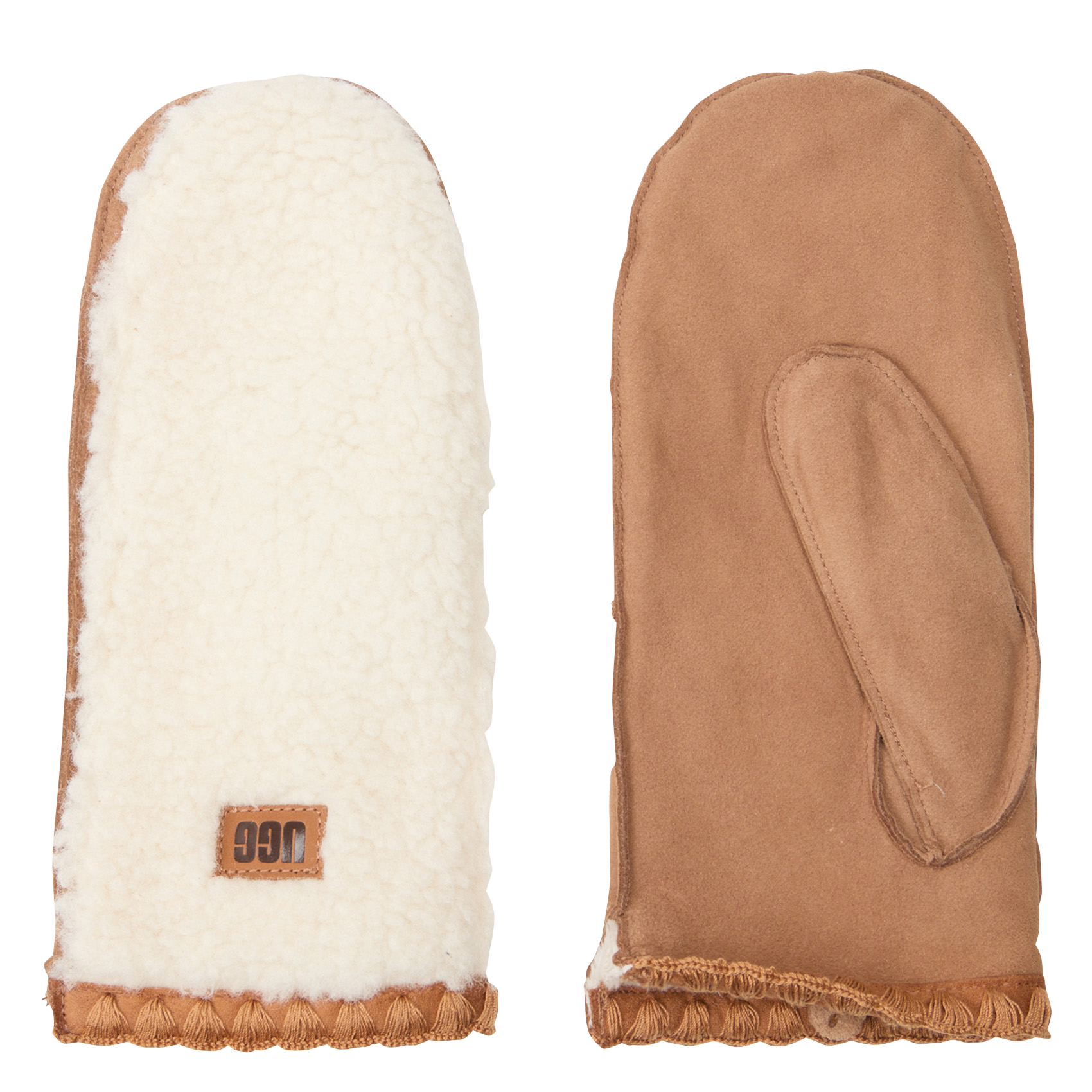 Gants en cuir velours Blanc