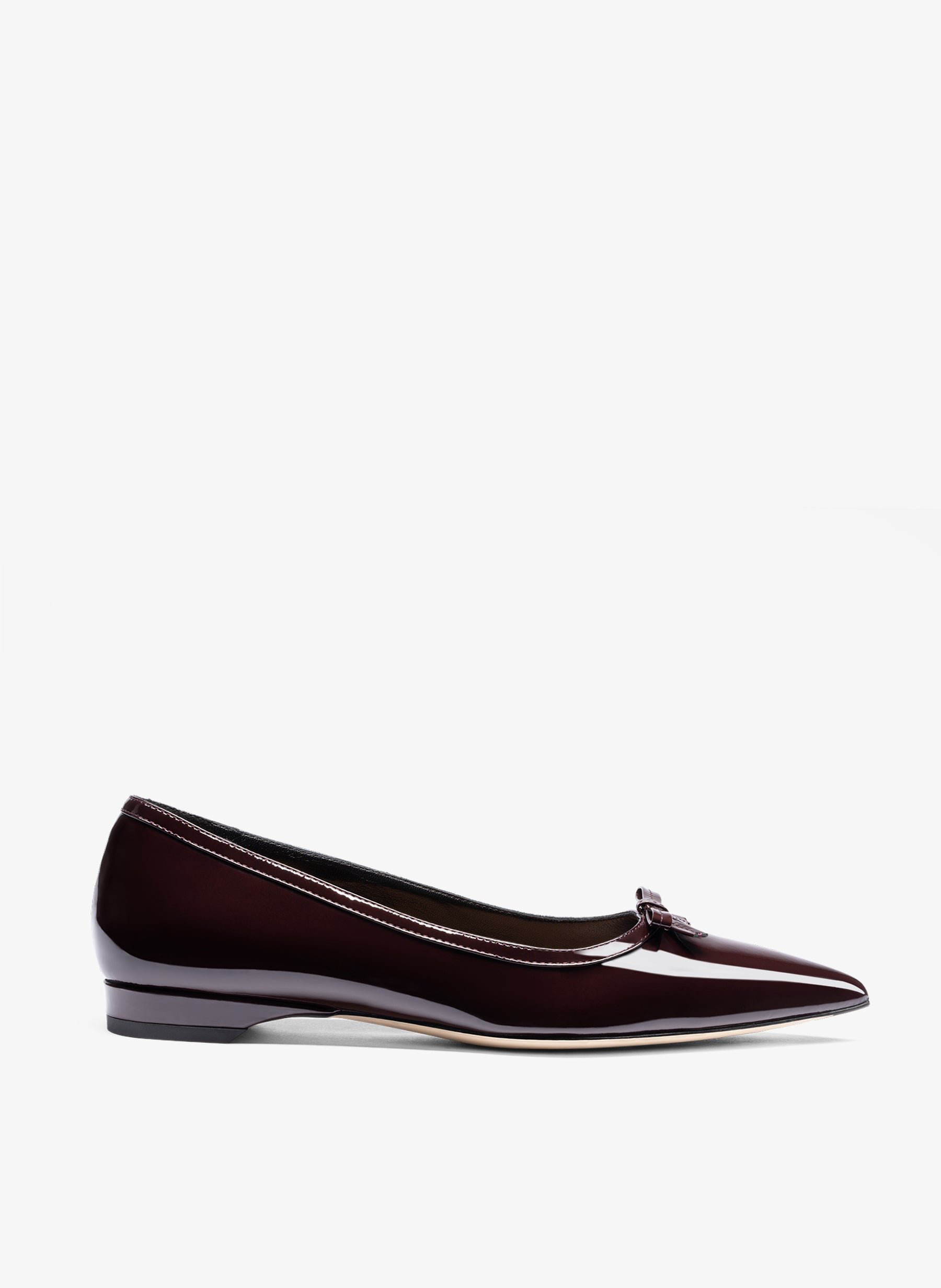 Burgundy patent leather ballerina flats PARALLELE PARIS Red