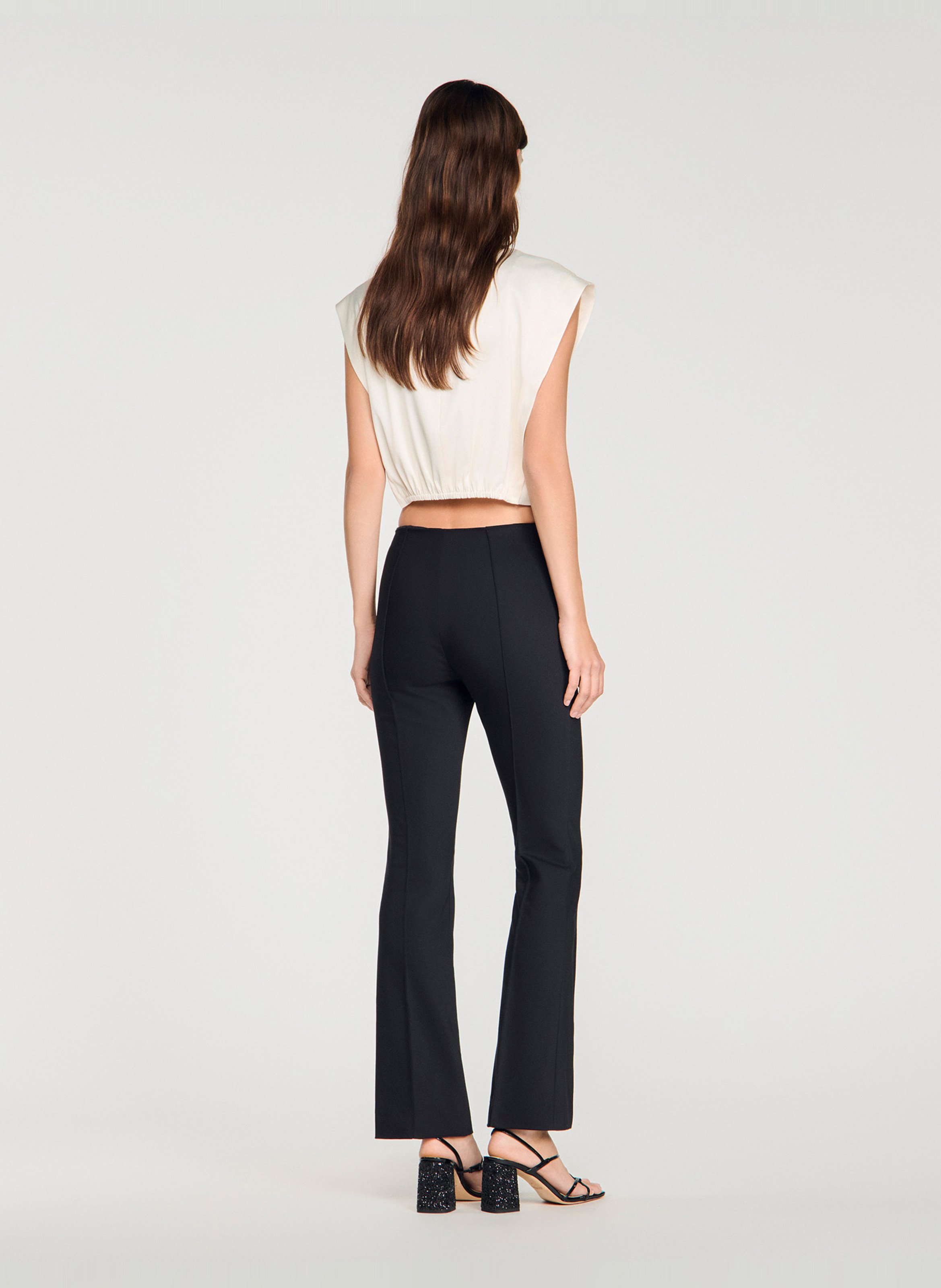 Pantalon droit en coton mélangé SANDRO Noir