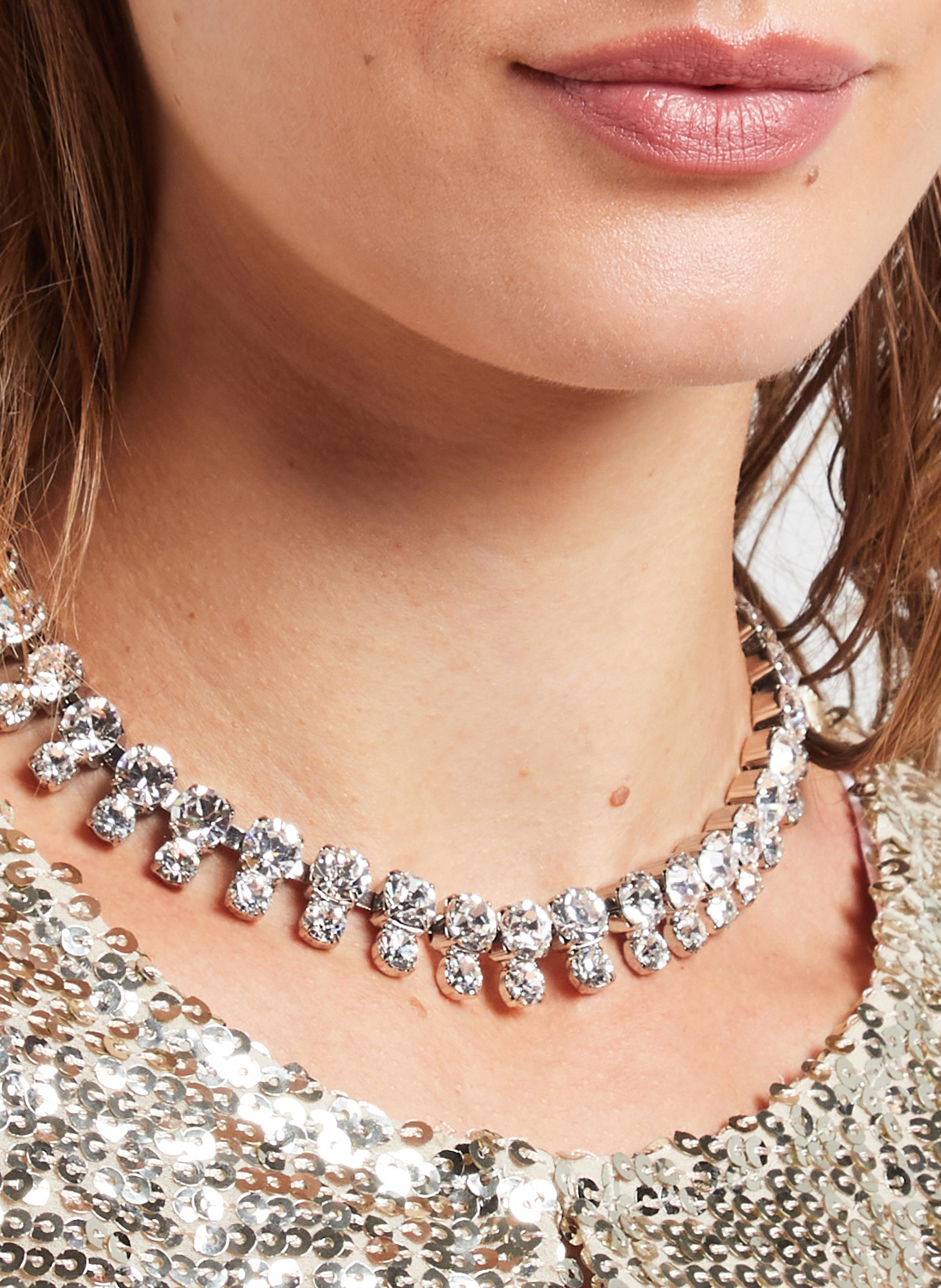 Korte ketting met kristallen HELENE ZUBELDIA Wit