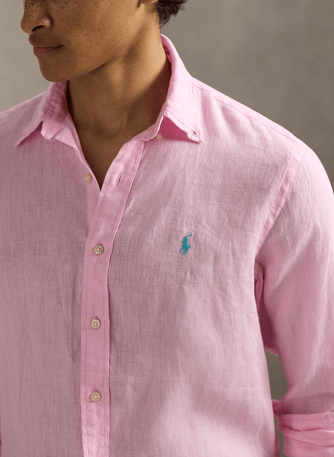 Linnen, regular fit overhemd POLO RALPH LAUREN Roze